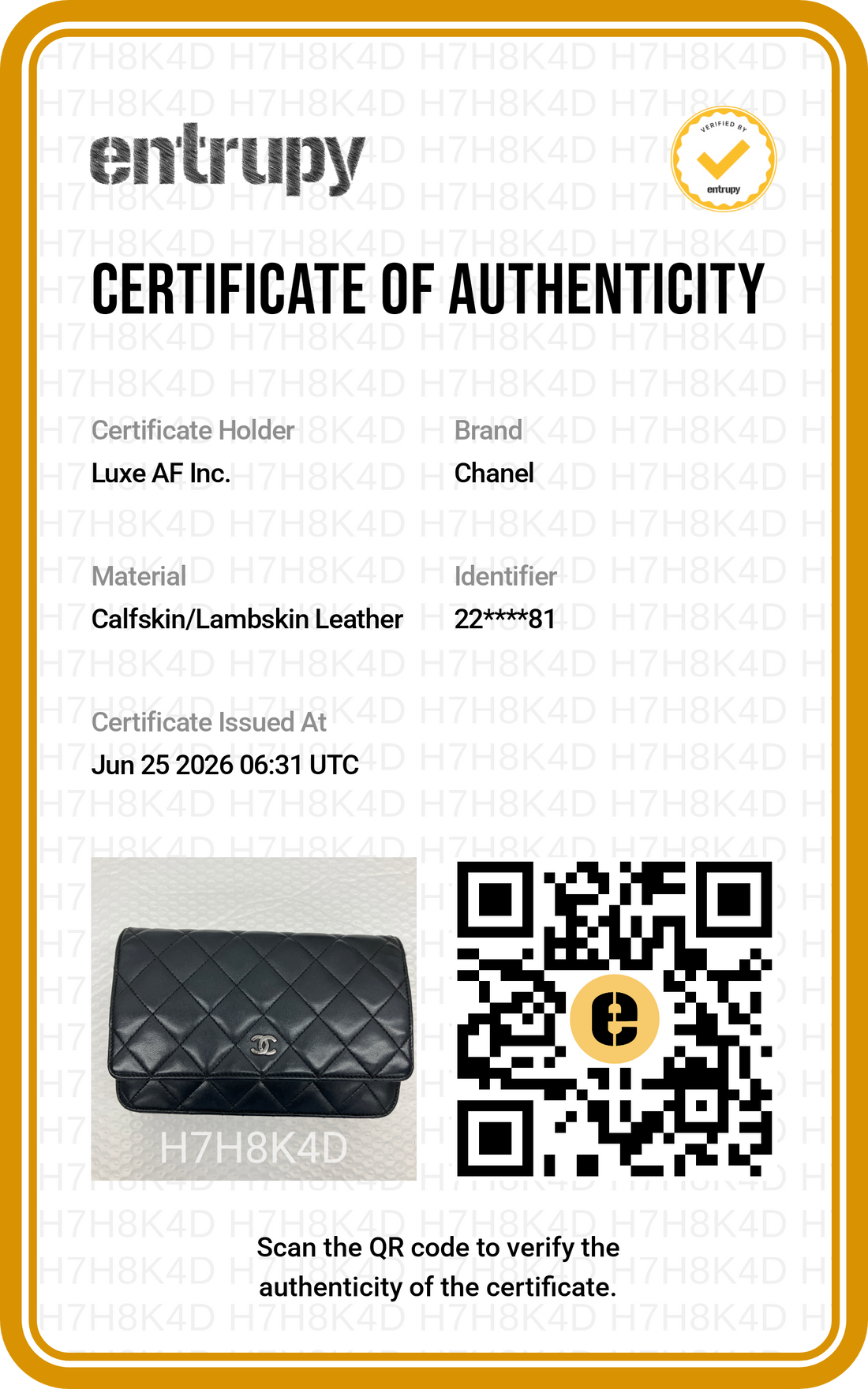 Chanel Black Quilted Lambskin Wallet On Chain(22***81) CC2285