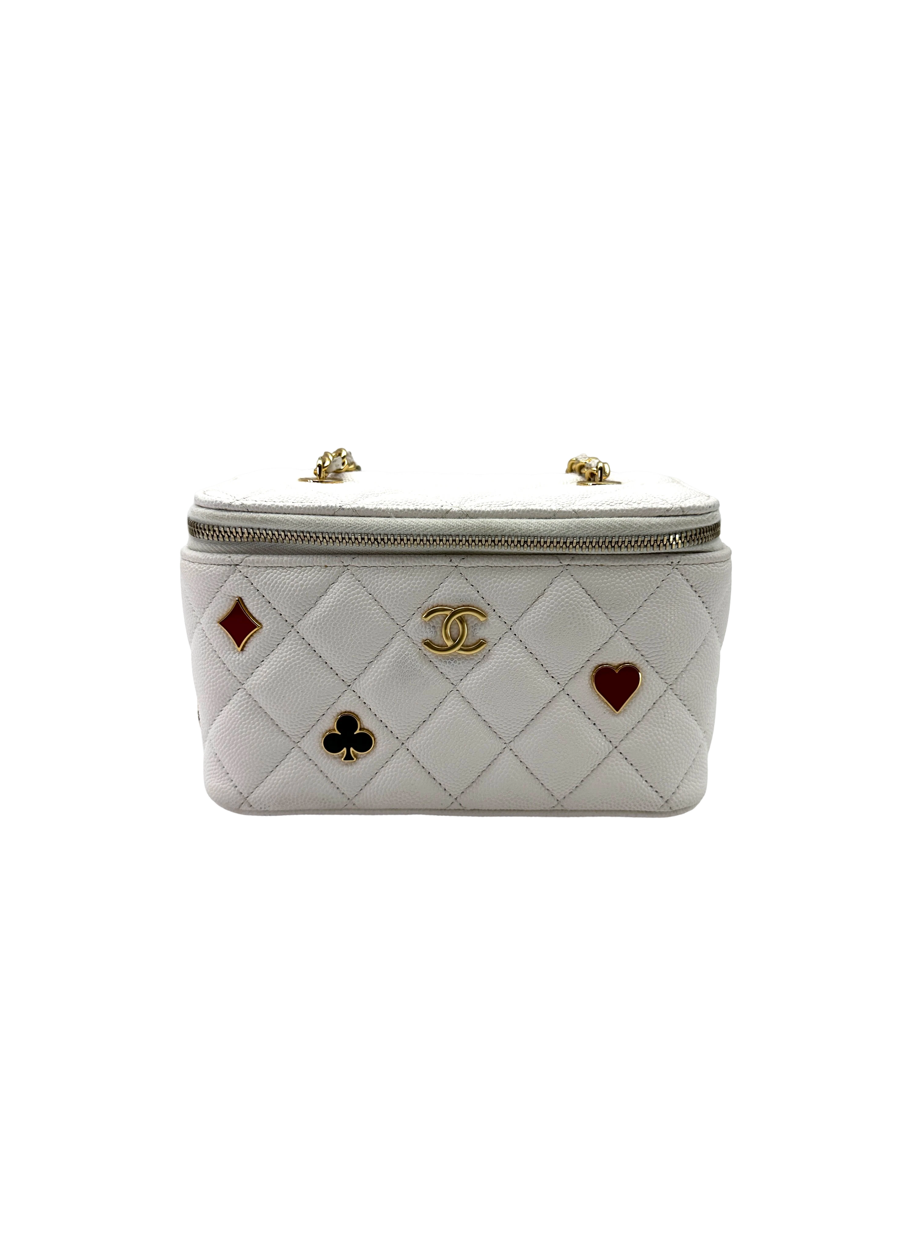 Chanel Cruise White Quilted Leather Vanity Case(C5***5A) CC2304