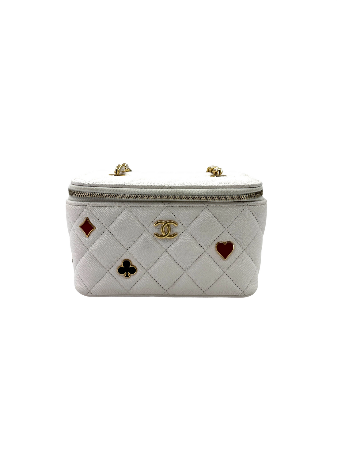 Chanel Cruise White Quilted Leather Vanity Case(C5***5A) CC2304