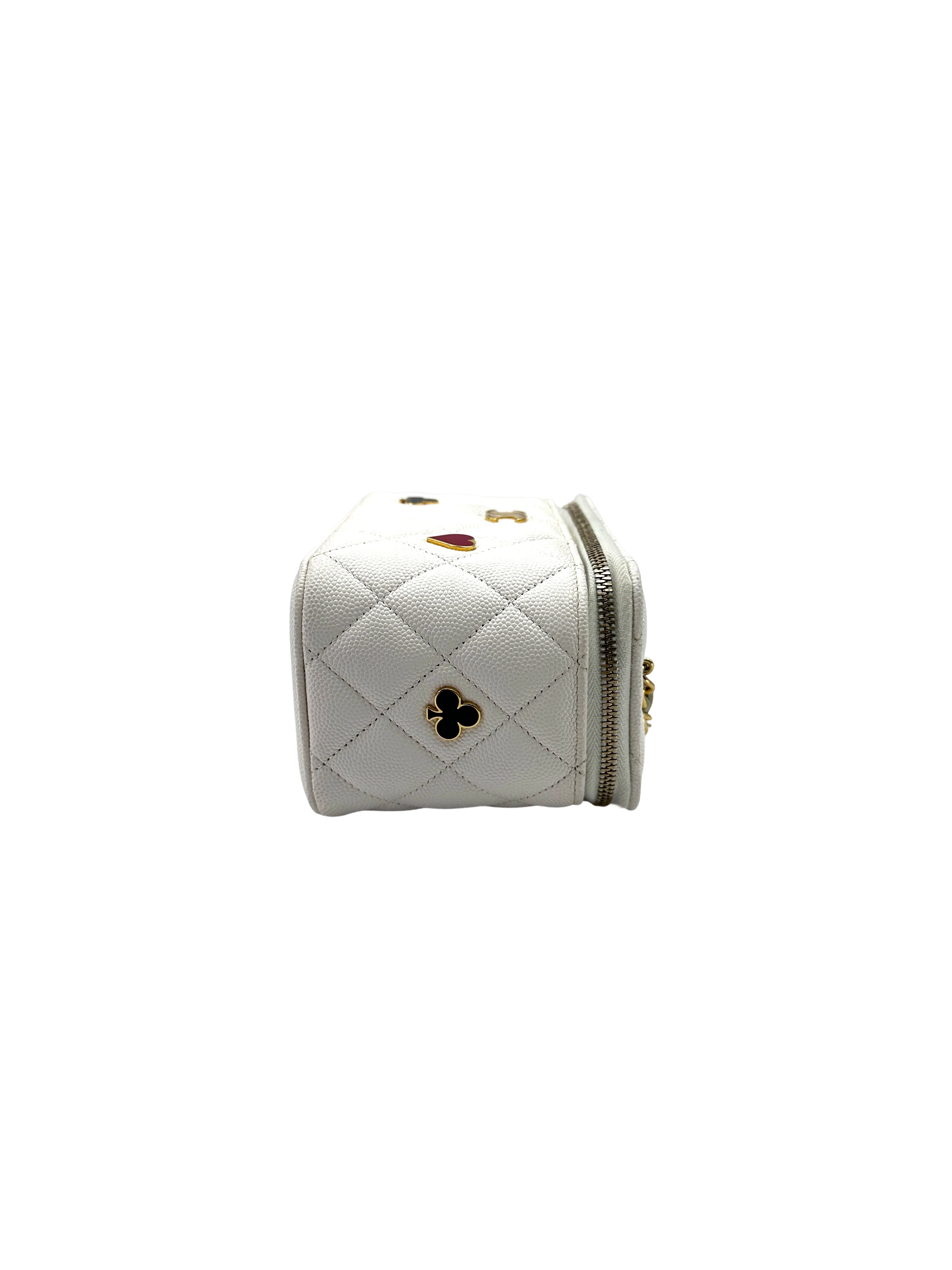 Chanel Cruise White Quilted Leather Vanity Case(C5***5A) CC2304