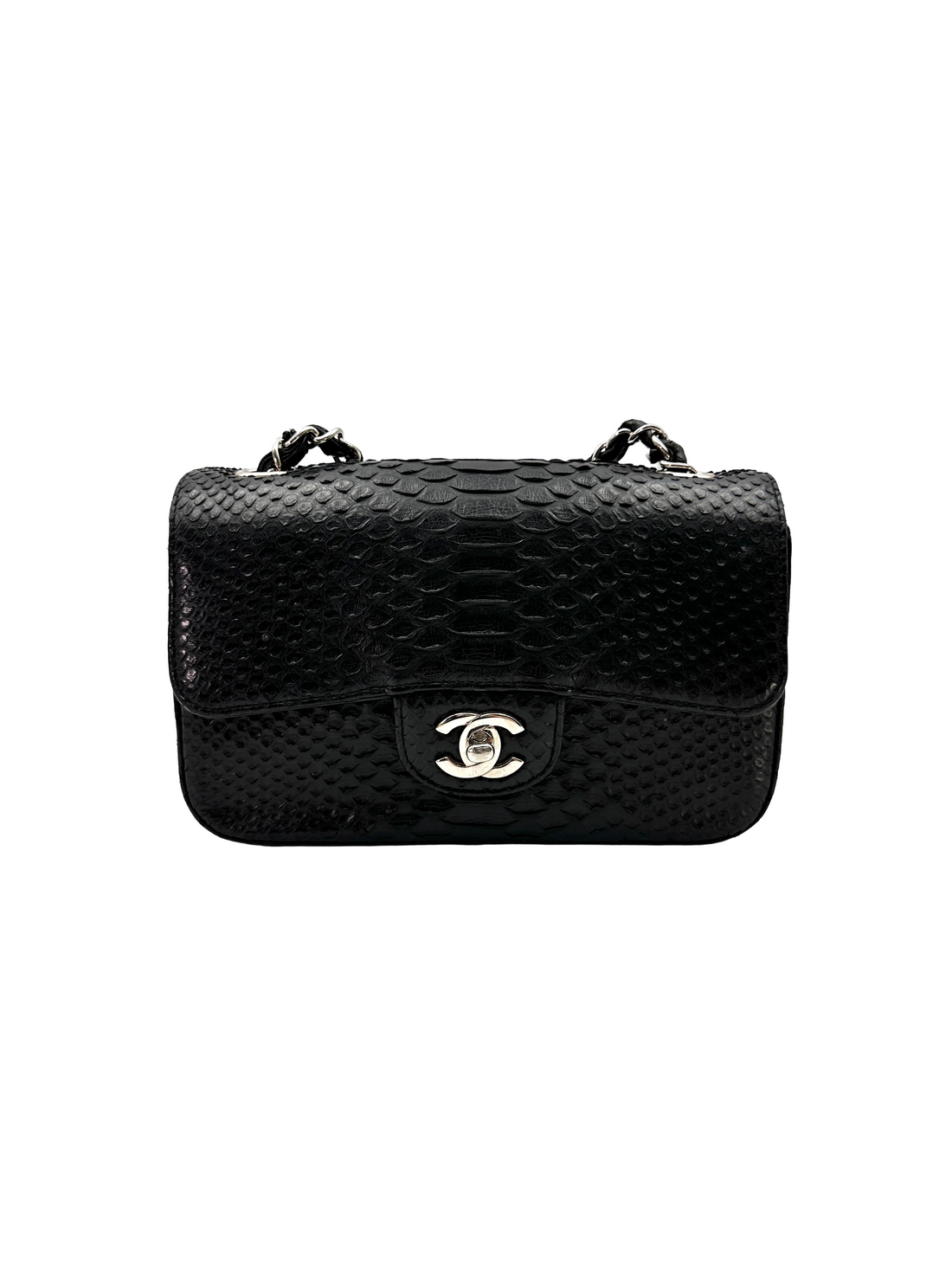 Chanel Classic Flap Black Python Leather Shoulder Bag(24***52) CC2302