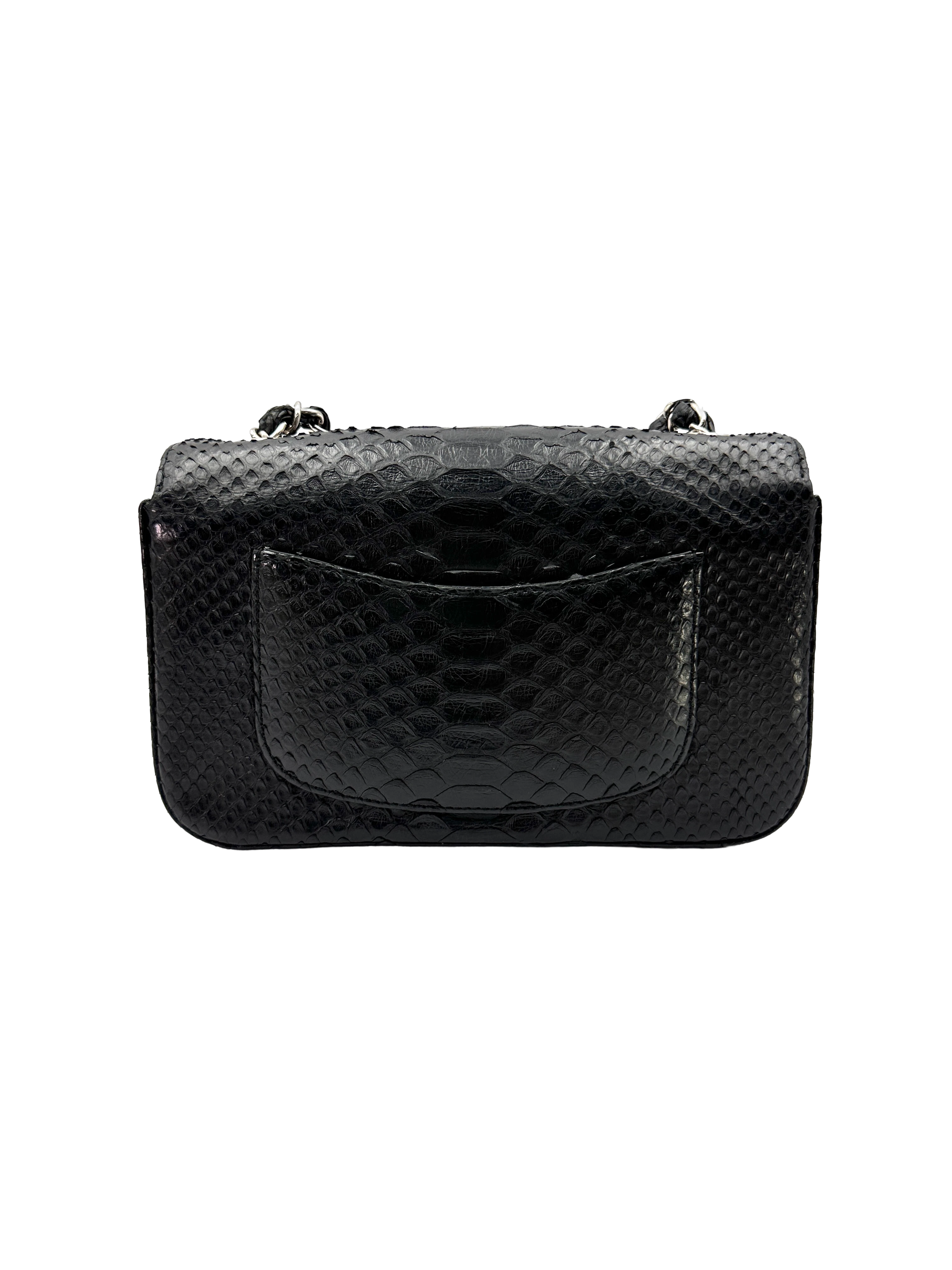 Chanel Classic Flap Black Python Leather Shoulder Bag(24***52) CC2302