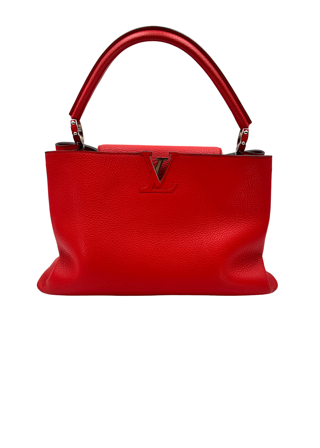 Louis Vuitton Capucines Red Taurillon Leather Handle Bag LV3139