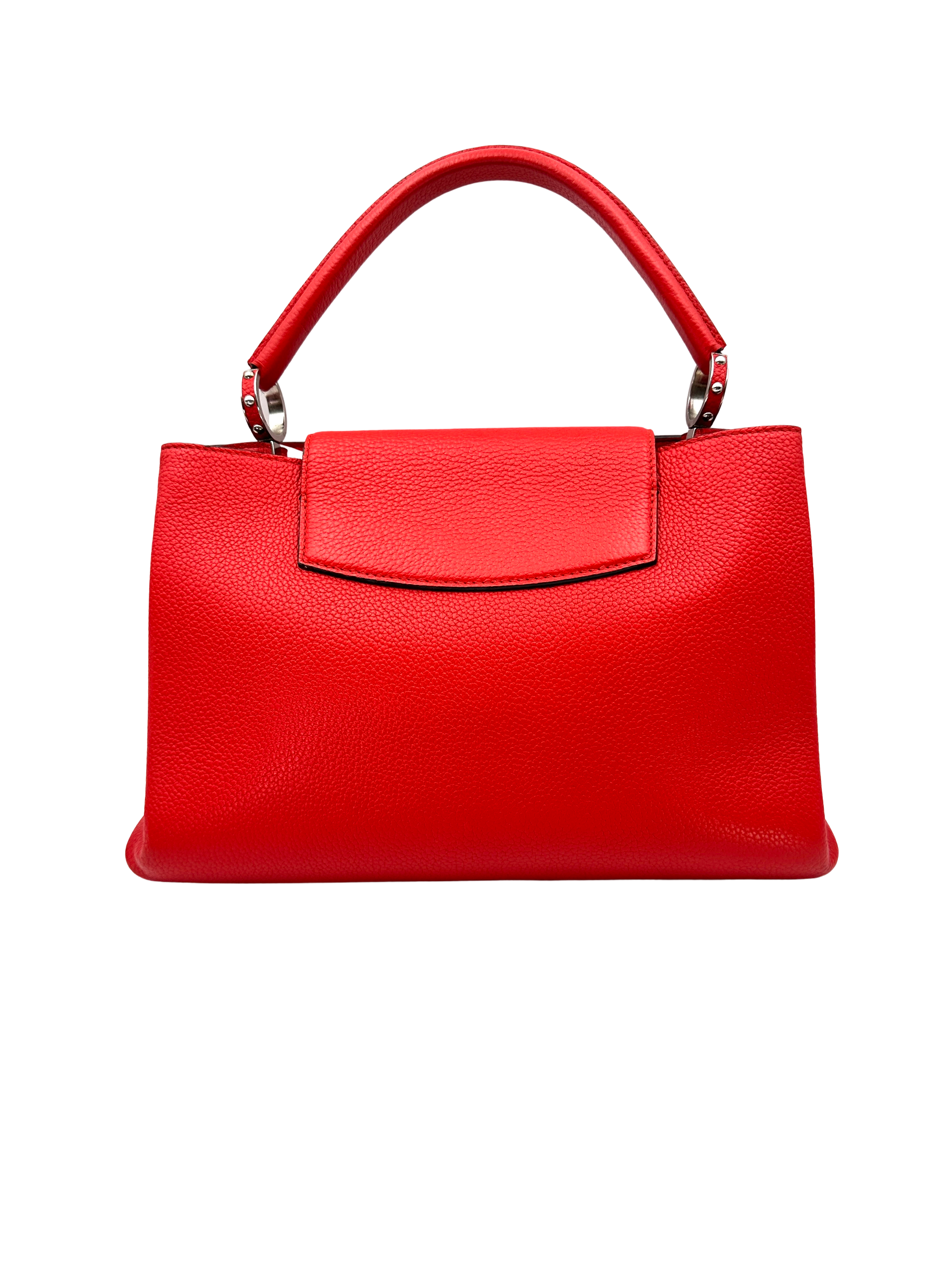 Louis Vuitton Capucines Red Taurillon Leather Handle Bag LV3139