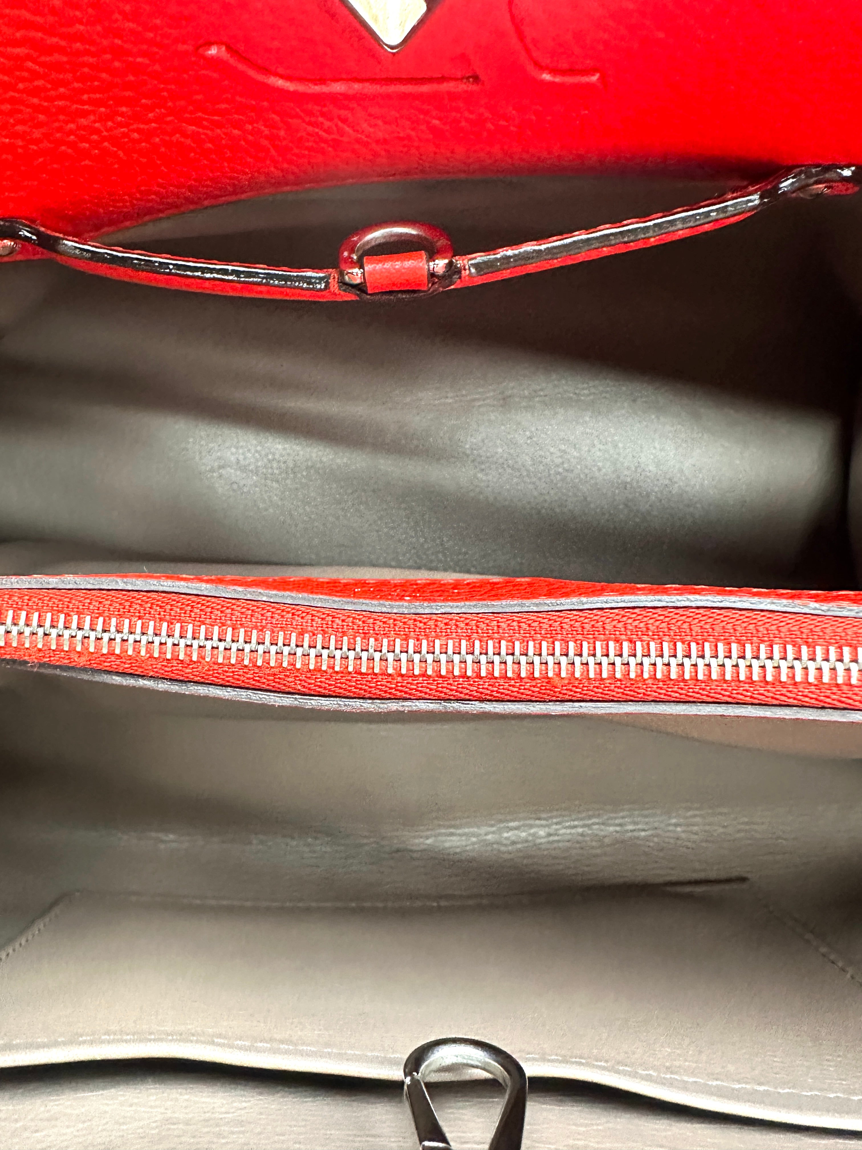 Louis Vuitton Capucines Red Taurillon Leather Handle Bag LV3139