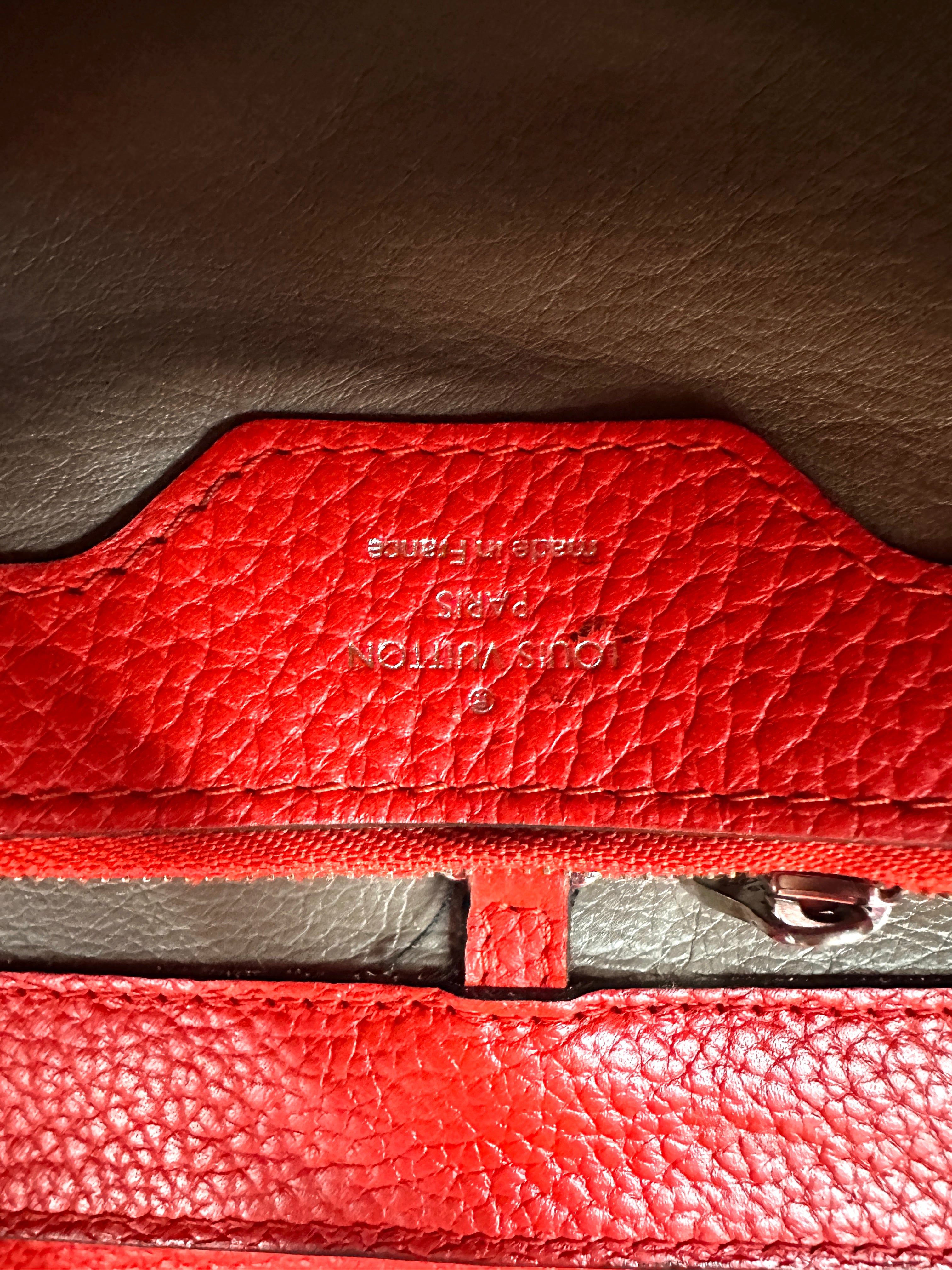 Louis Vuitton Capucines Red Taurillon Leather Handle Bag LV3139