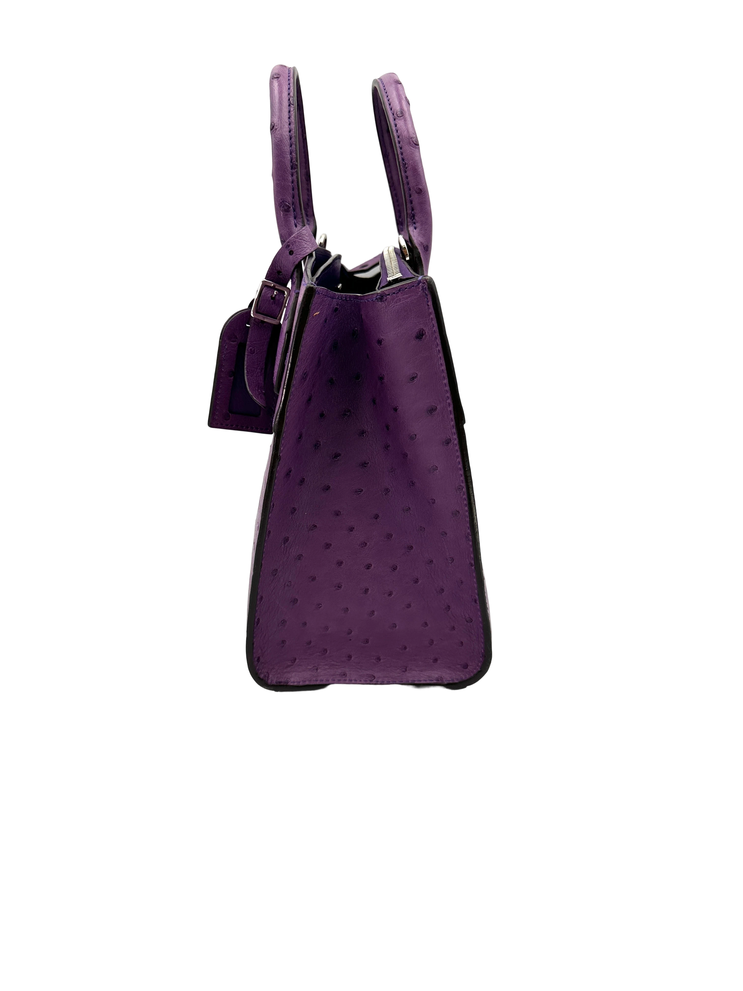 Louis Vuitton City Steamer Purple Ostrich Leather Handle Bag IRIS254