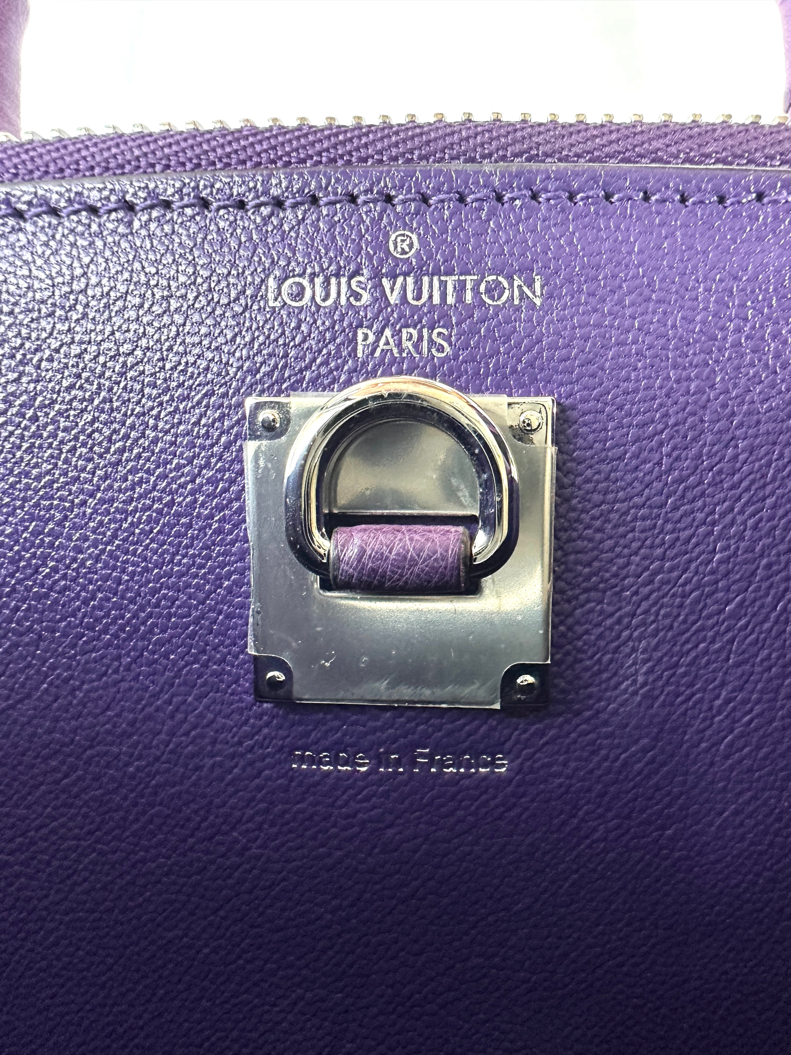 Louis Vuitton City Steamer Purple Ostrich Leather Handle Bag IRIS254