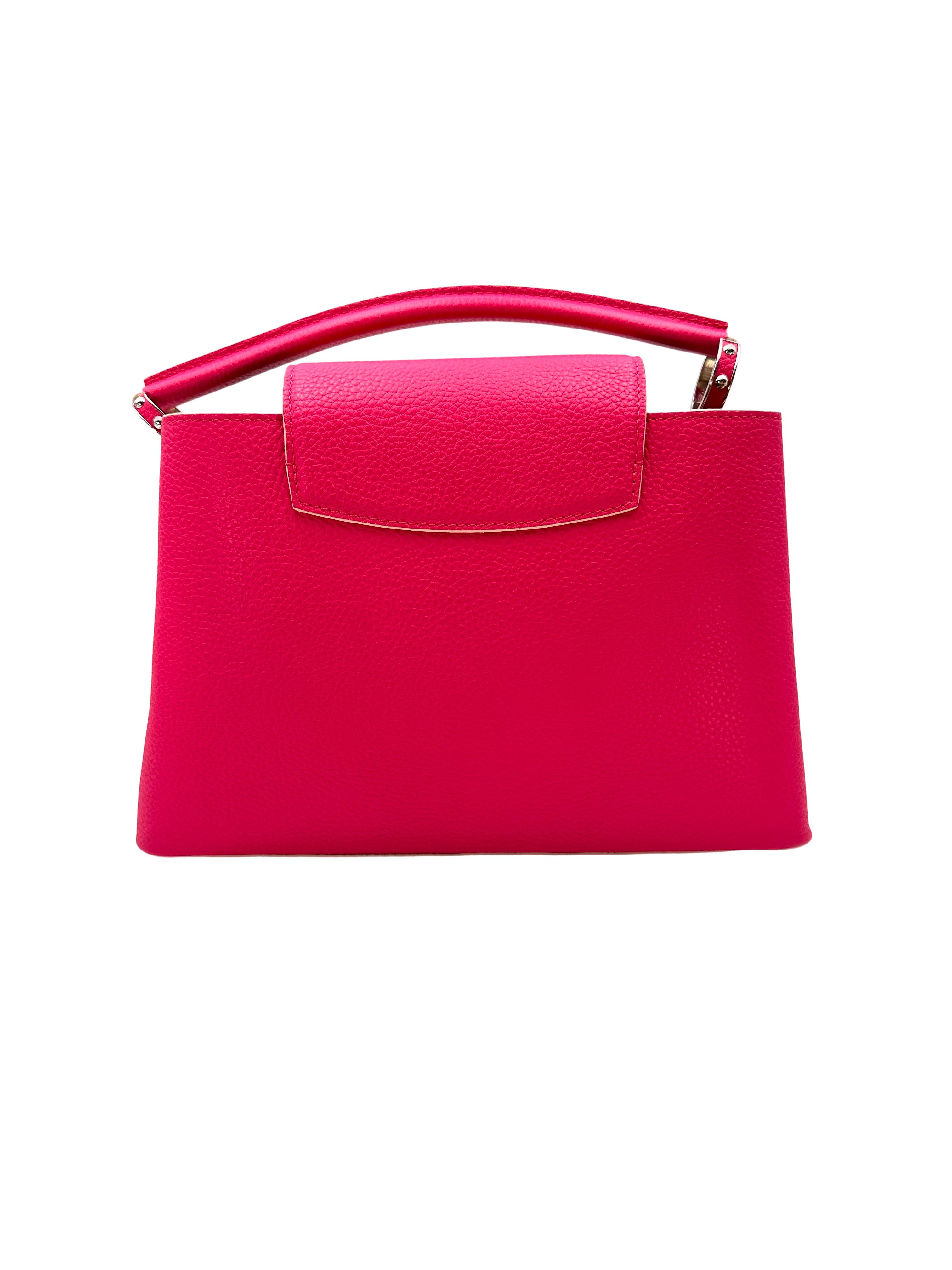 Louis Vuitton Capucines MM Pink Taurillon Leather Handle Bag LV3143