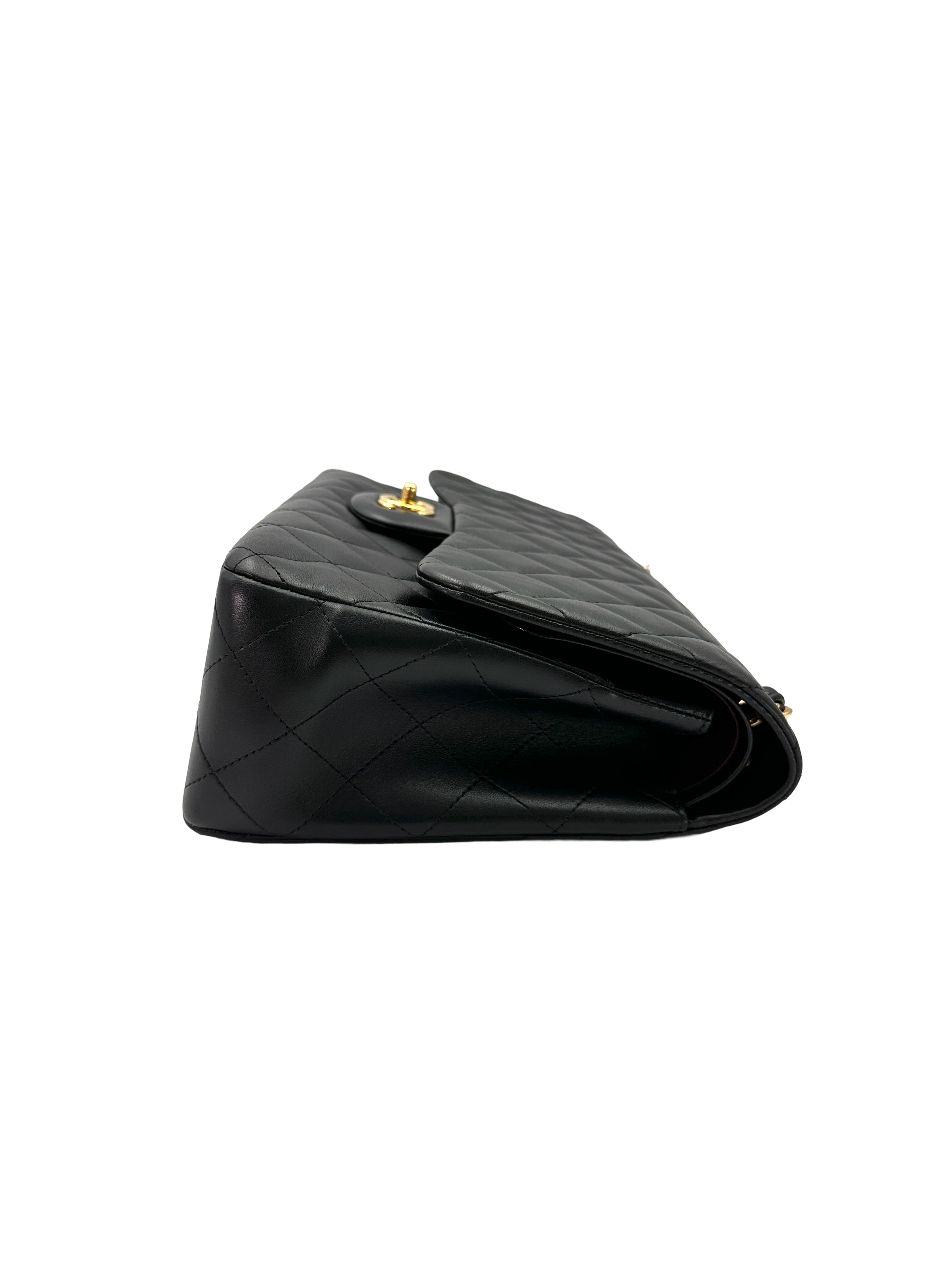 Chanel Classic Flap Black Quilted Leather Jumbo Shoulder Bag With Gold Buckle(23***57) CC2309