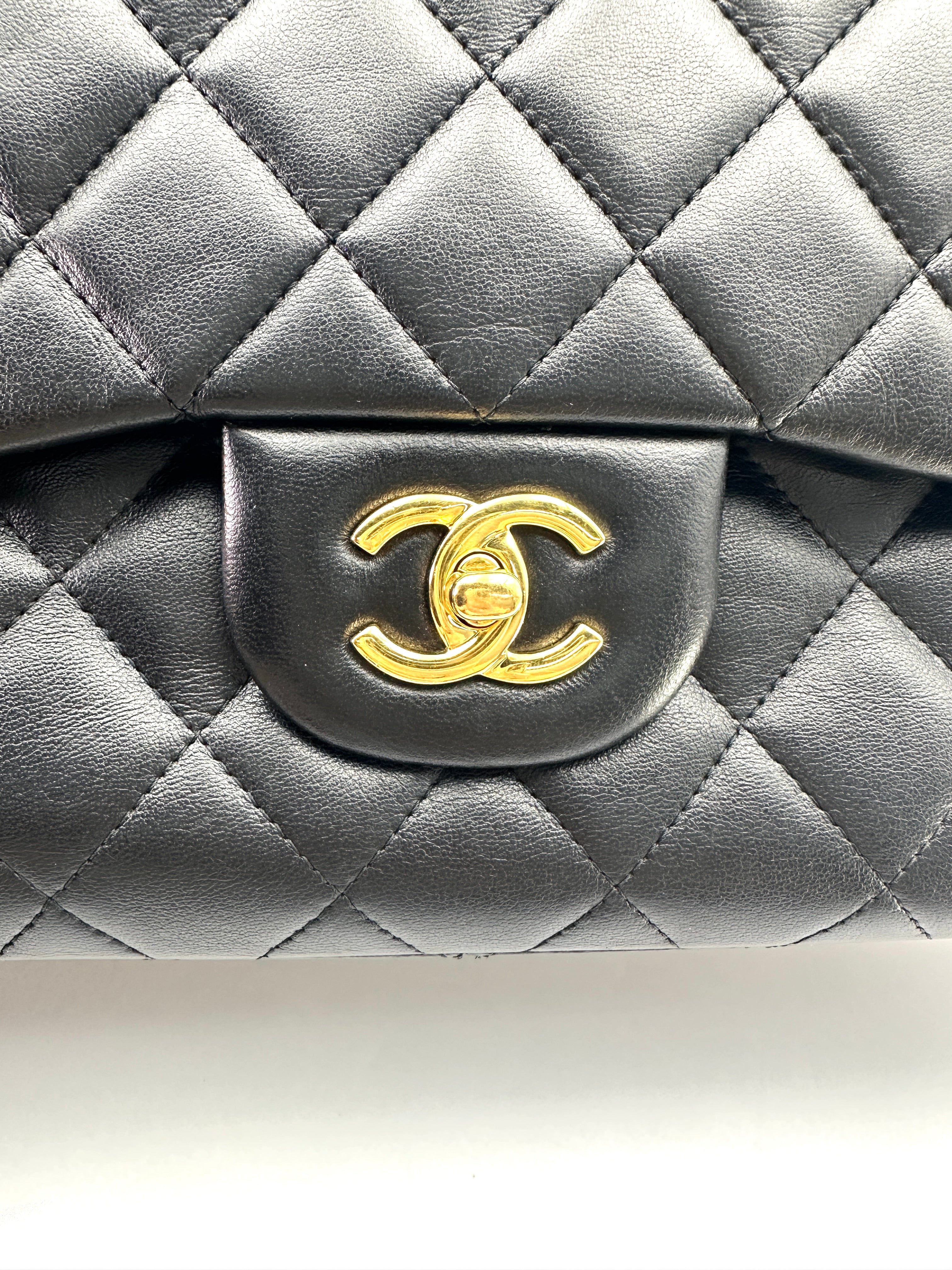 Chanel Classic Flap Black Quilted Leather Jumbo Shoulder Bag With Gold Buckle(23***57) CC2309