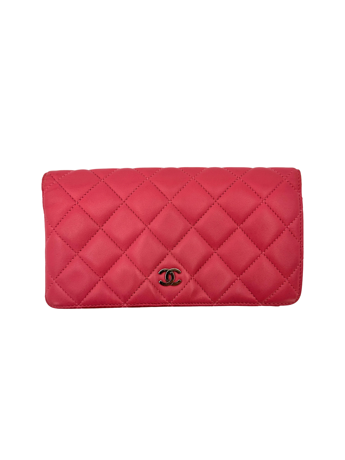 Chanel Pink Quilted Leather Long Wallet(16***81) CC2308