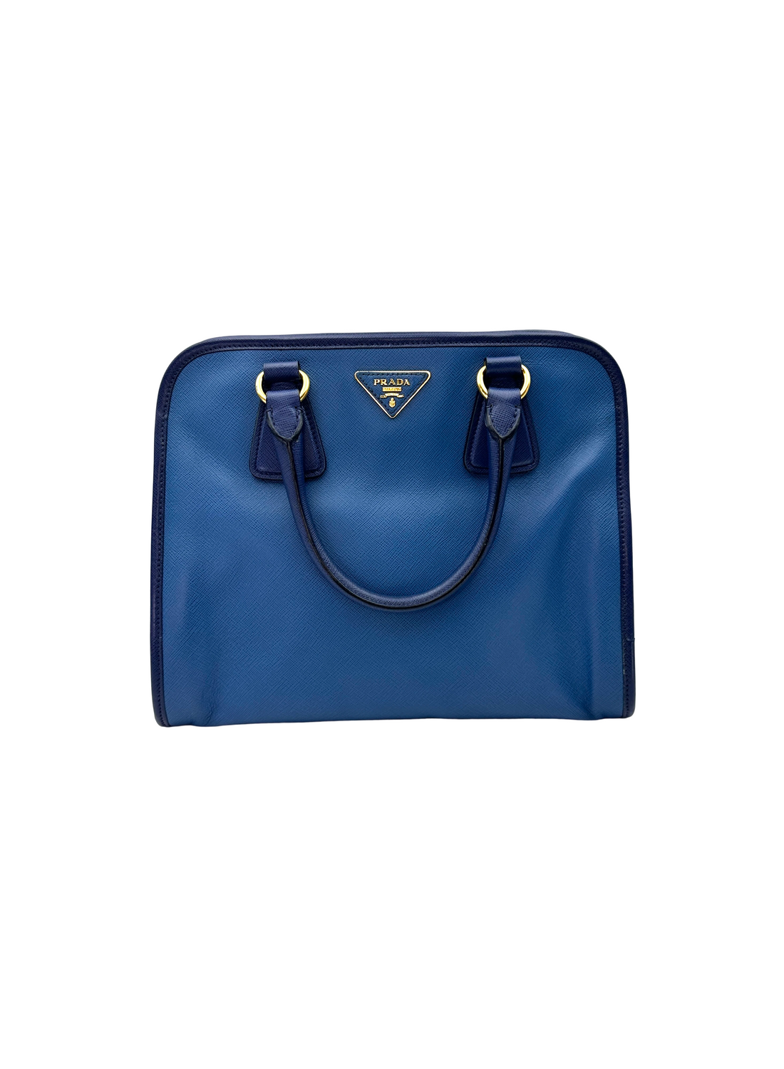 Prada Blue Saffiano Leather Handle Bag PR516