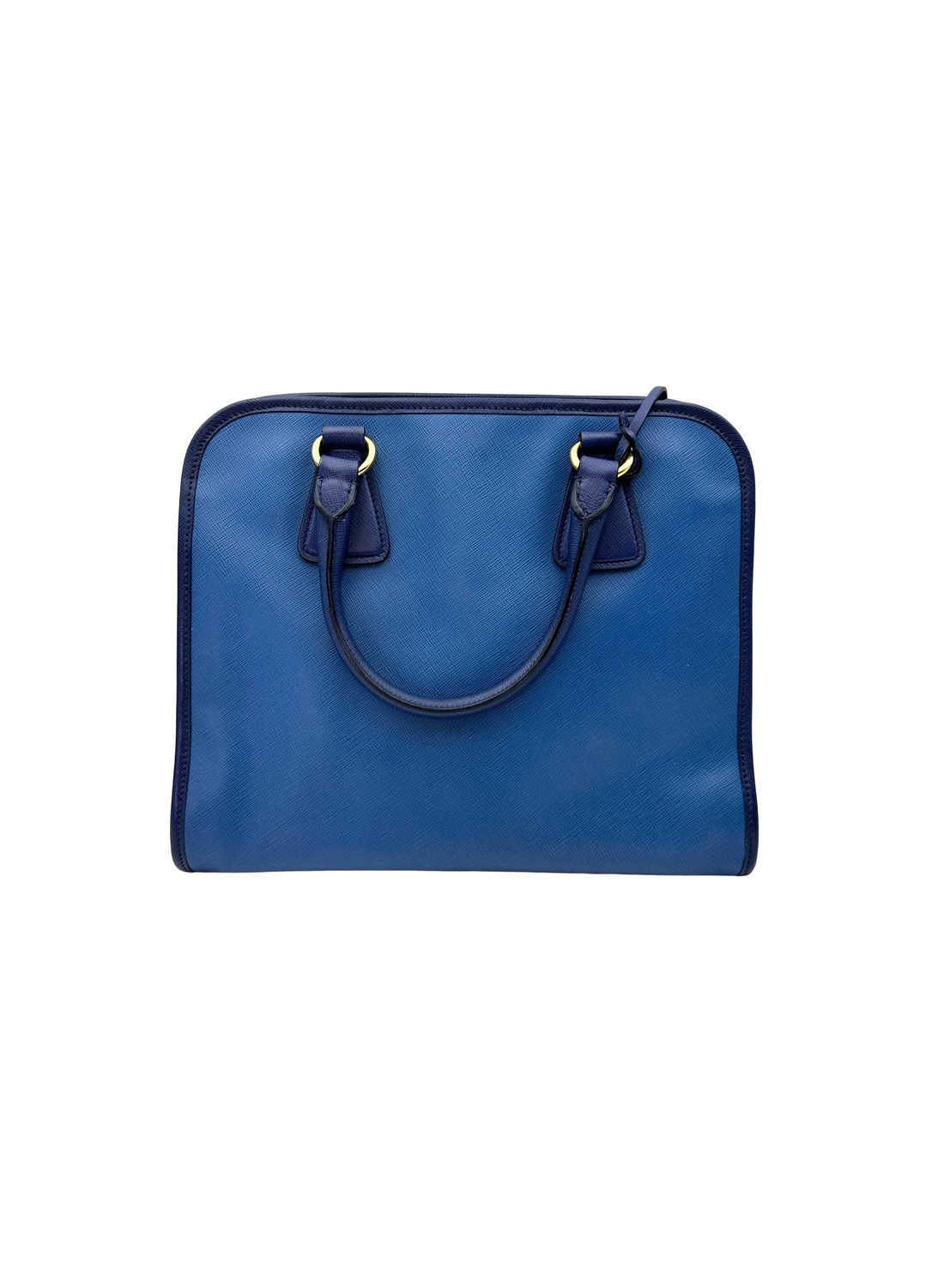Prada Blue Saffiano Leather Handle Bag PR516