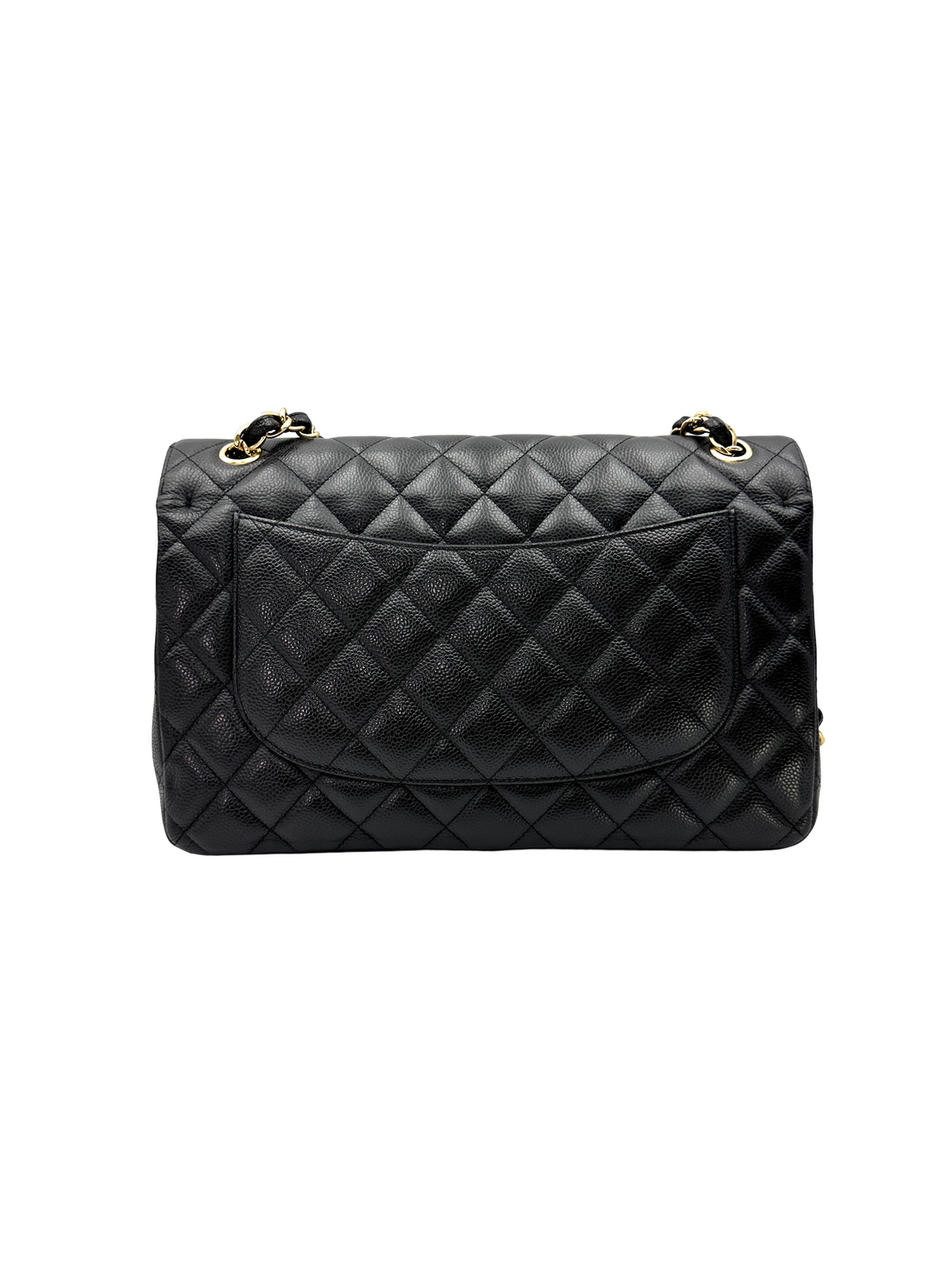 Chanel Classic Flap Black Quilted Leather Jumbo Shoulder Bag With Gold Buckle(15***45) CC2307