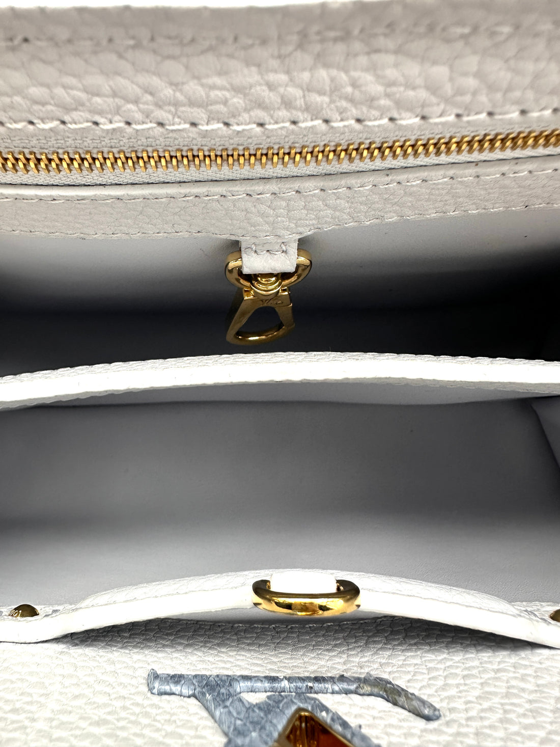 Louis Vuitton Capucines PM Light Blue Taurillon Leather Python Handle Bag LV3136