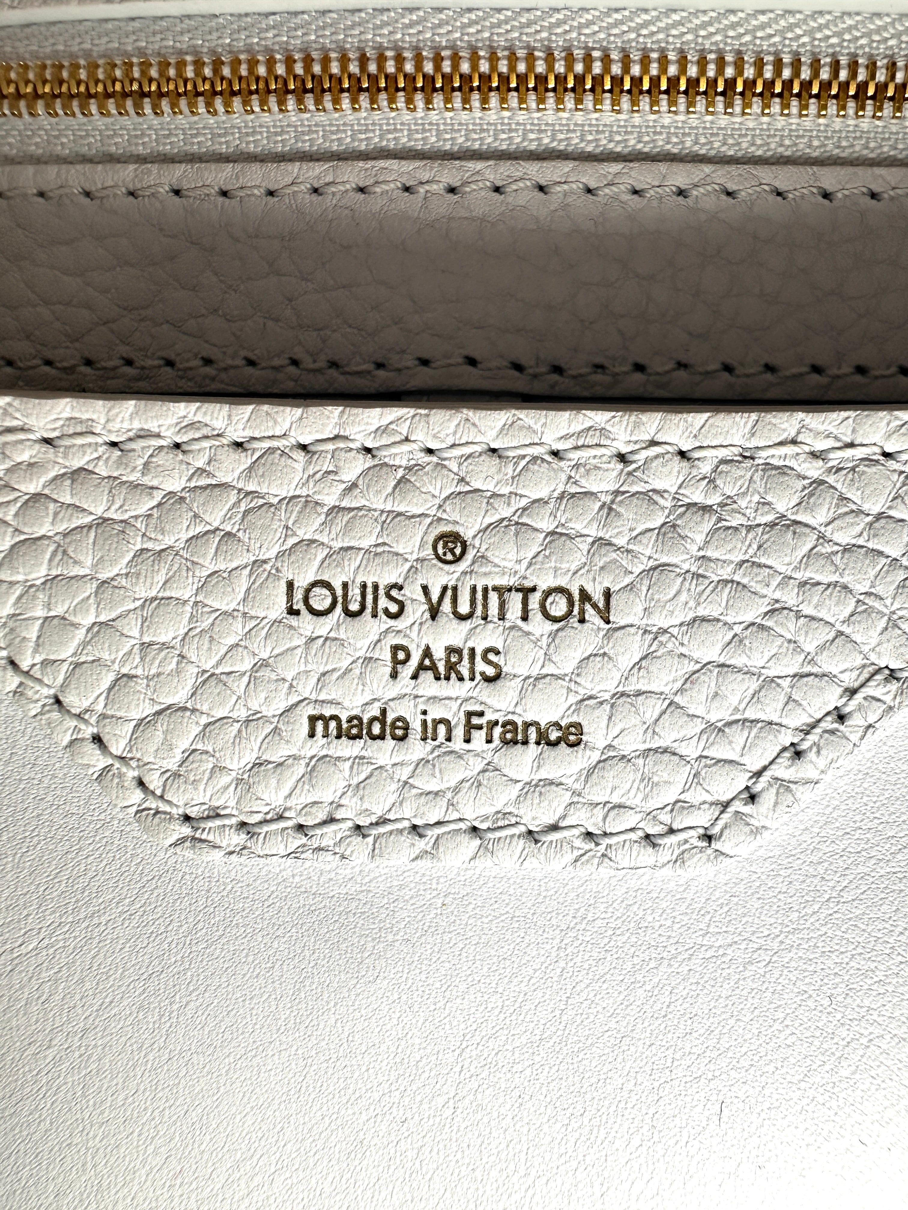 Louis Vuitton Capucines PM Light Blue Taurillon Leather Python Handle Bag LV3136
