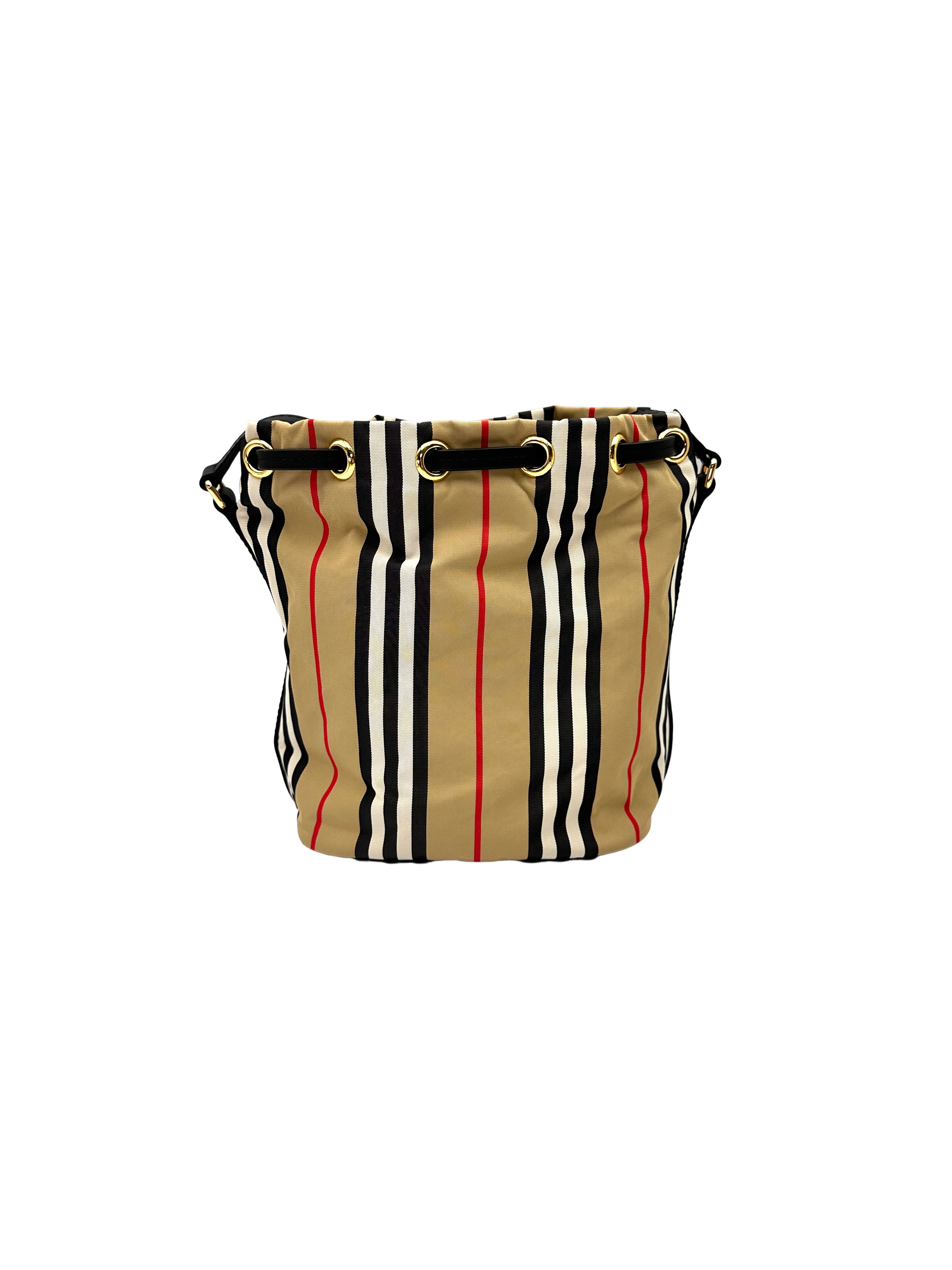 Burberry Check Nylon Drawstring Bucket Bag BR73