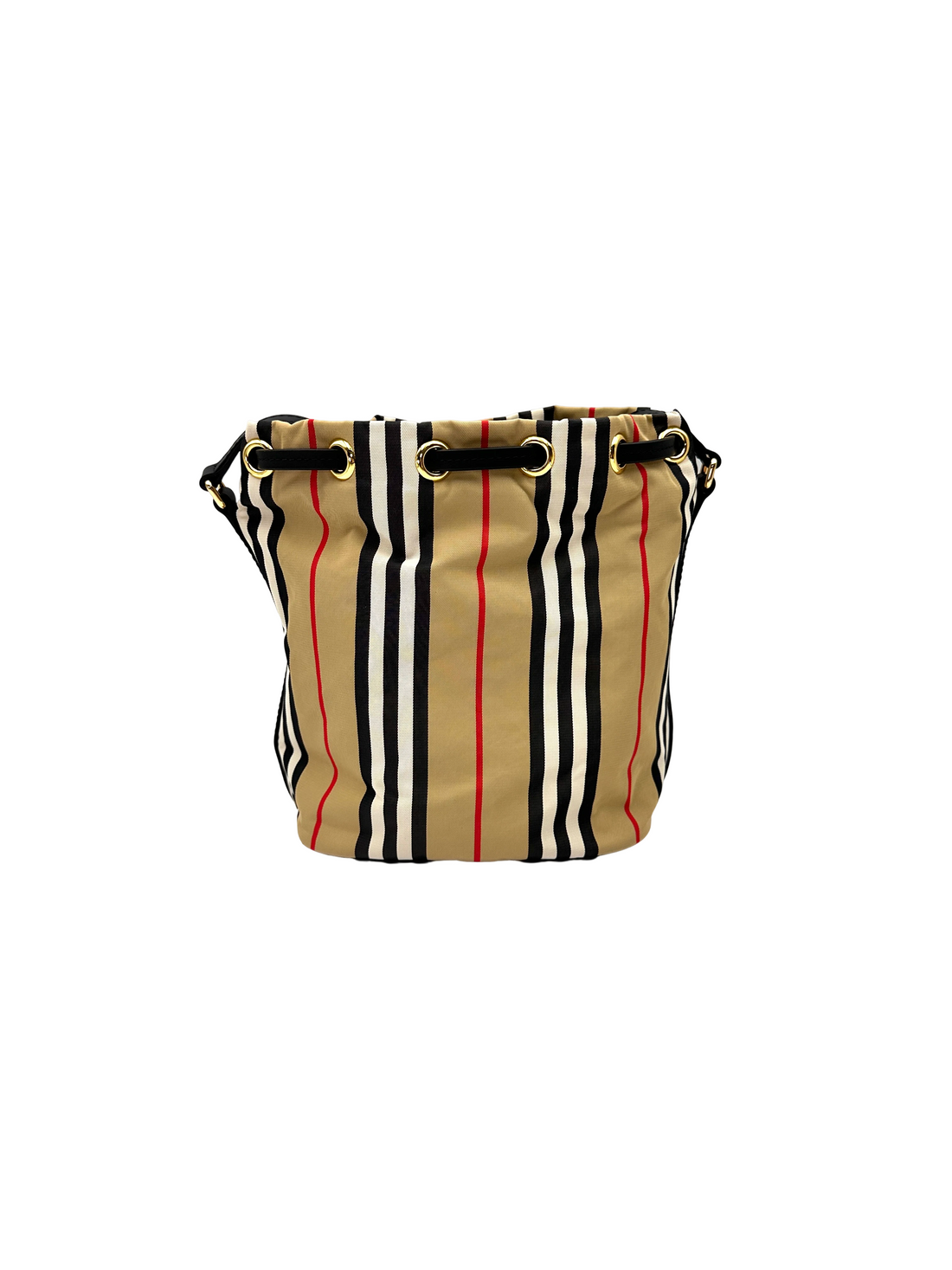 Burberry Check Nylon Drawstring Bucket Bag BR73