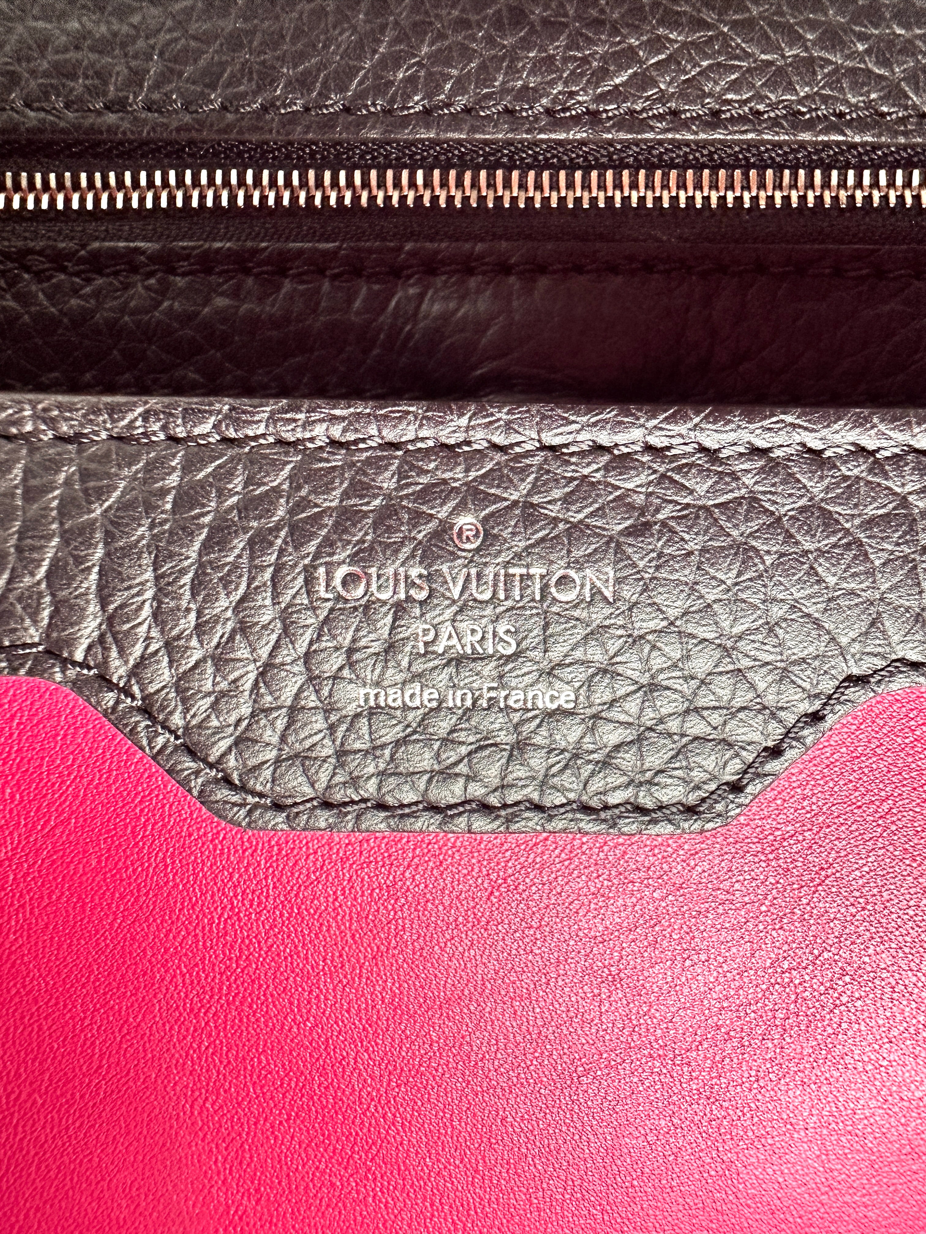 Louis Vuitton Capucines MM Black Taurillon Leather Python Handle Bag LV3138