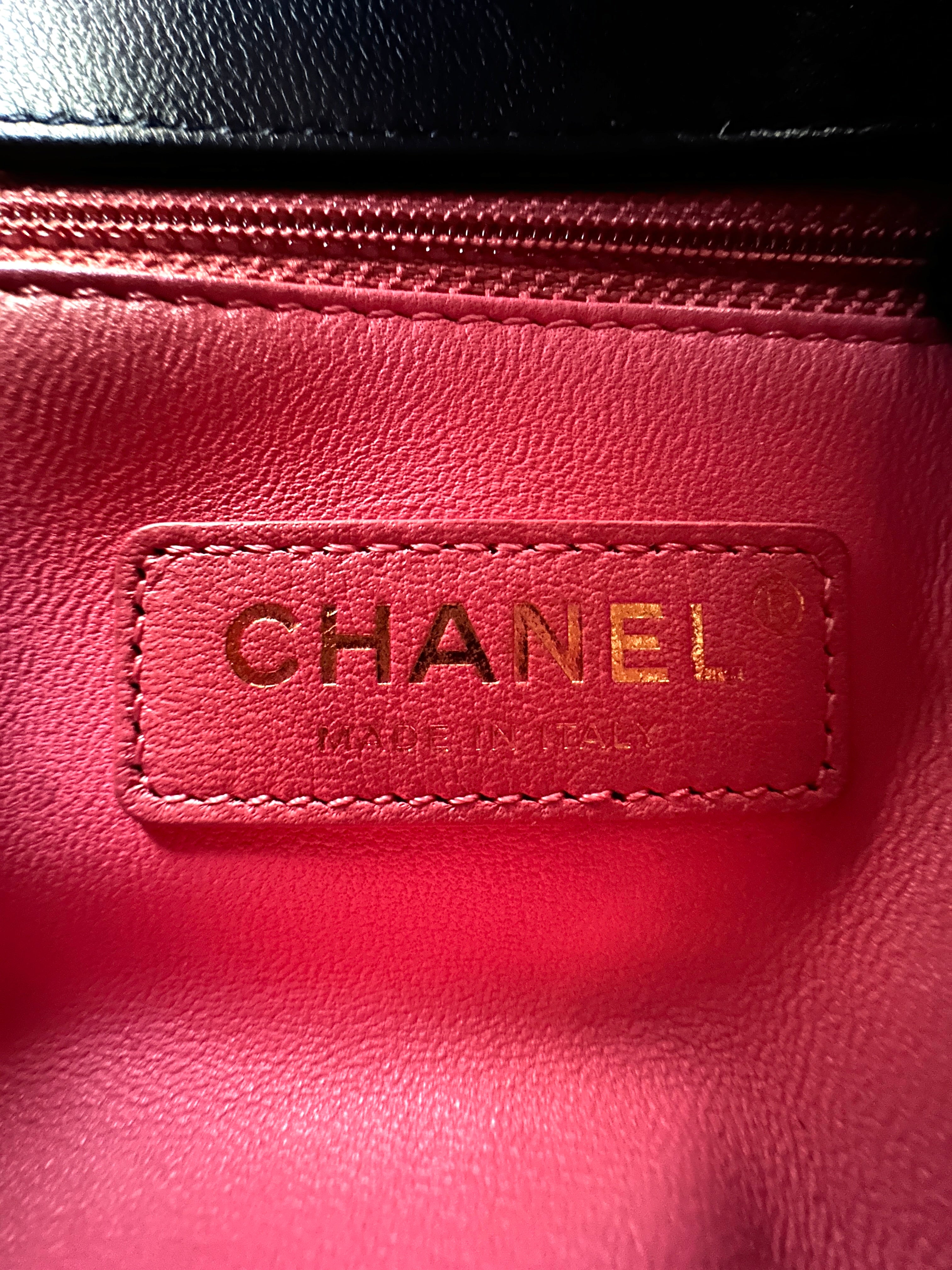 Chanel CoCo Handle Black Quilted Leather Rainbow Handle Shoulder Bag(31***57) CC2306