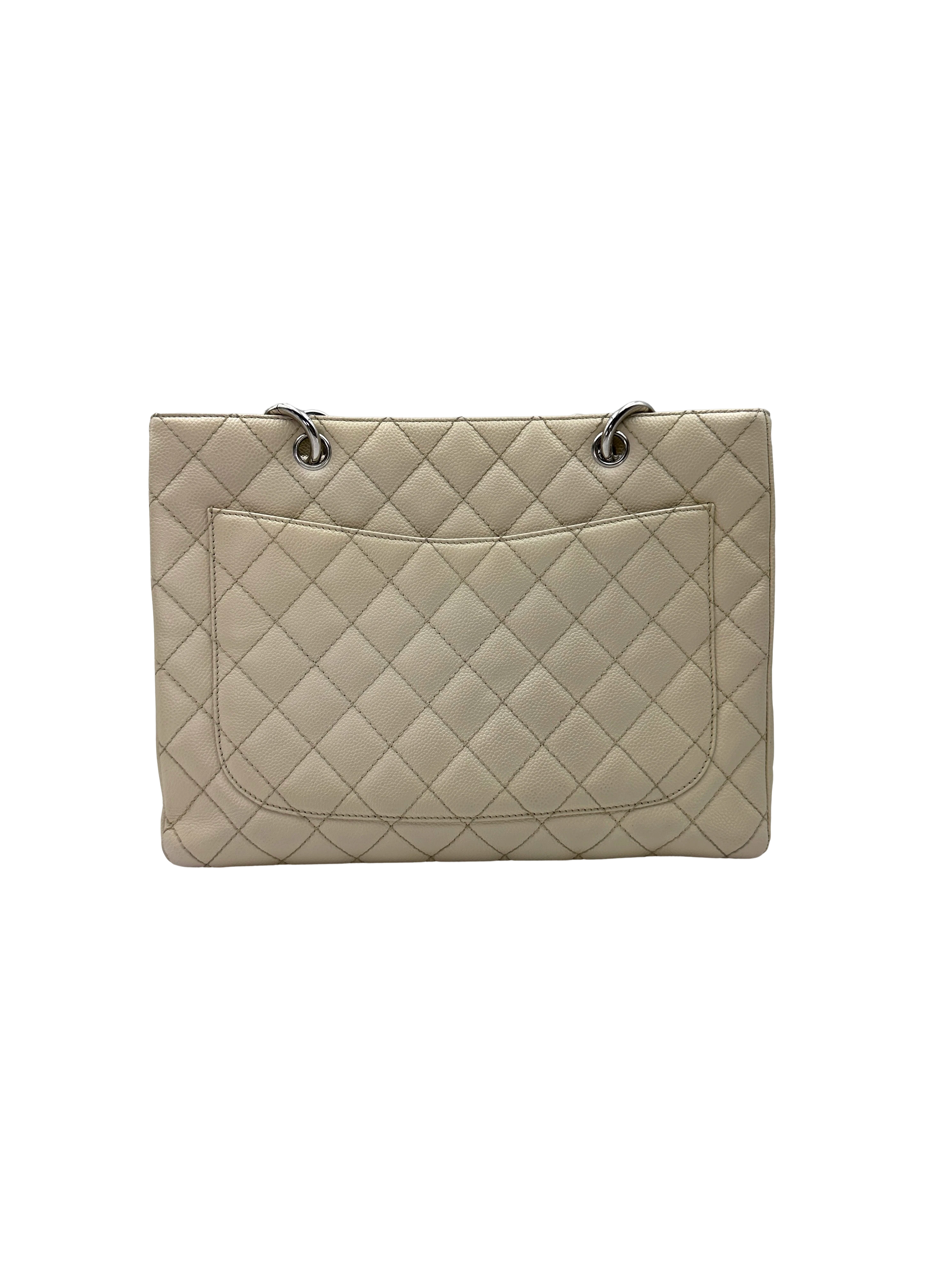 Chanel GST White Quilted Leather Handle Bag(10***42) CC2310