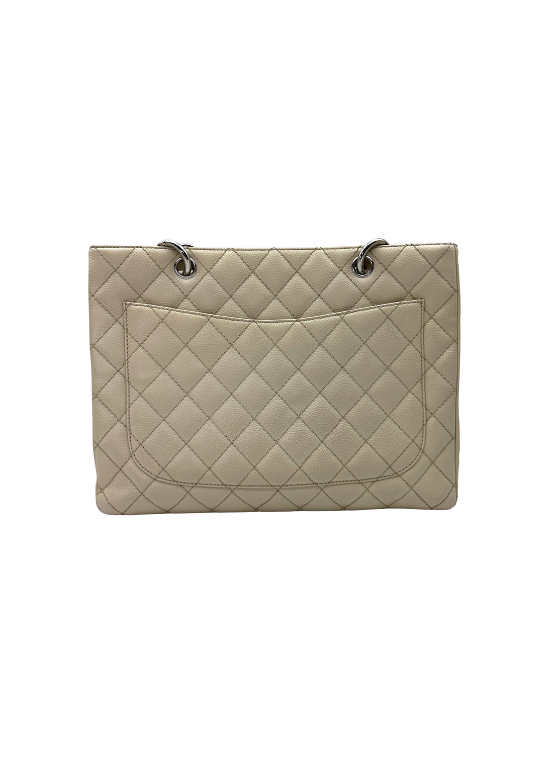 Chanel GST White Quilted Leather Handle Bag(10***42) CC2310