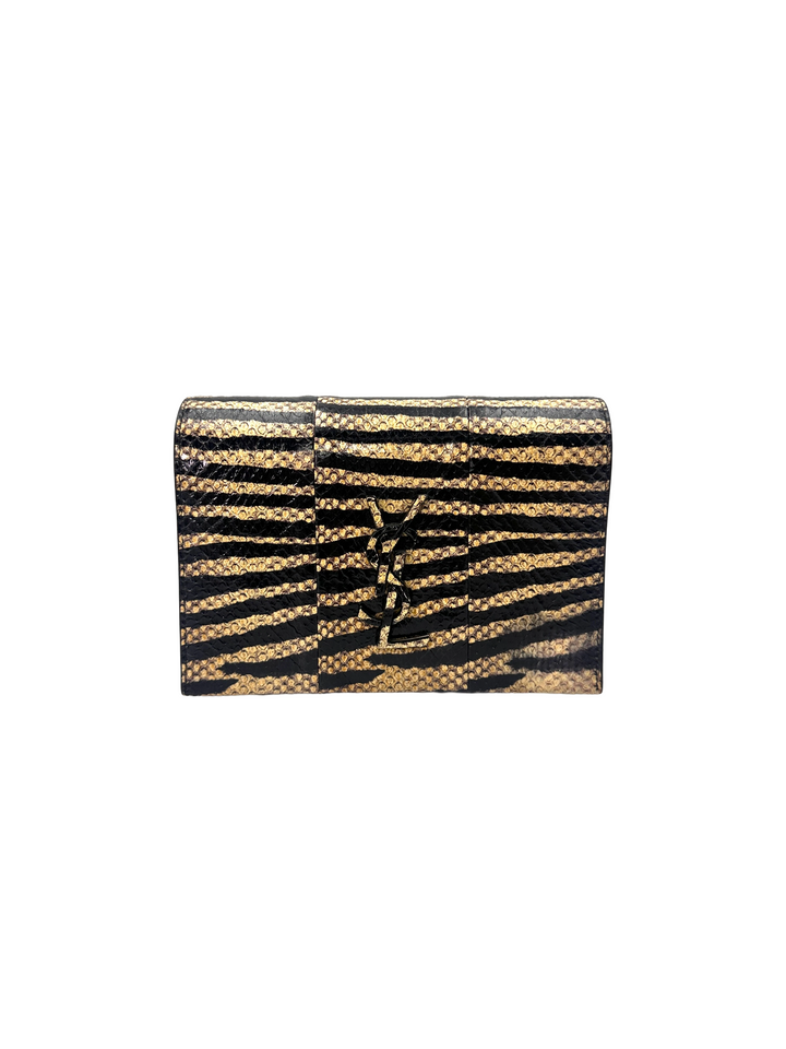 Saint Laurent Kate Zebra Print Leather Wallet On Chain SL271
