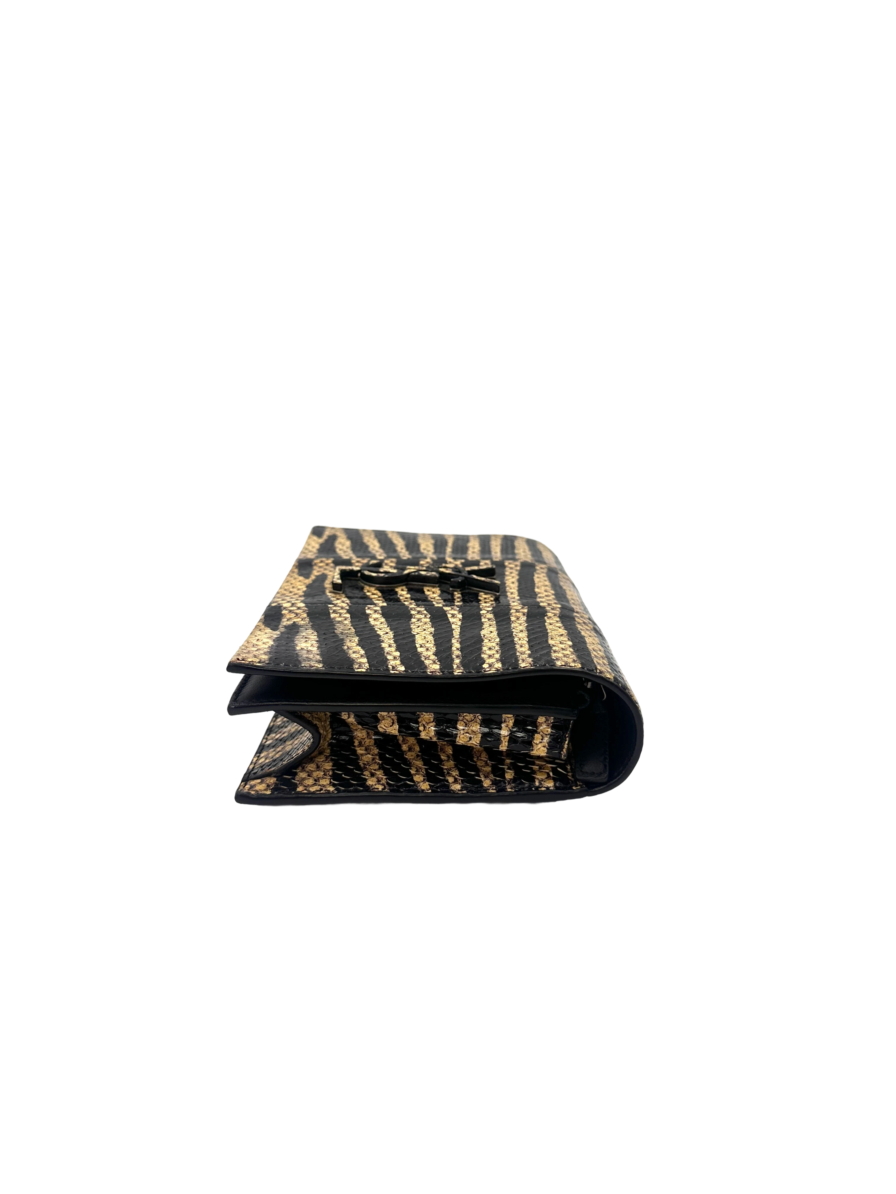Saint Laurent Kate Zebra Print Leather Wallet On Chain SL271