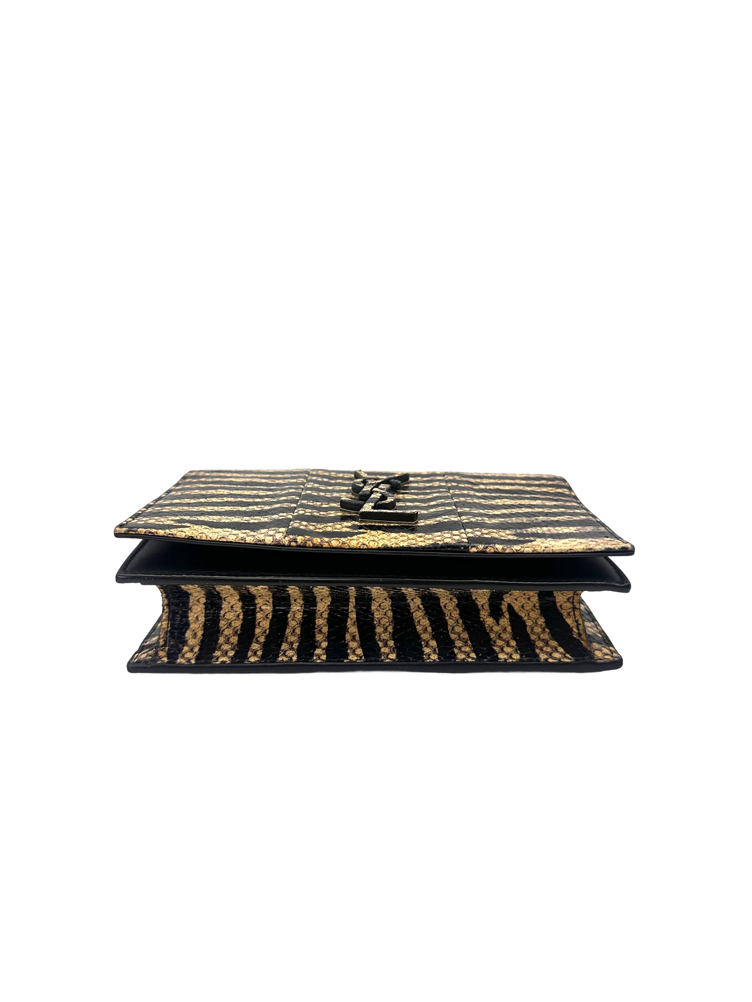 Saint Laurent Kate Zebra Print Leather Wallet On Chain SL271