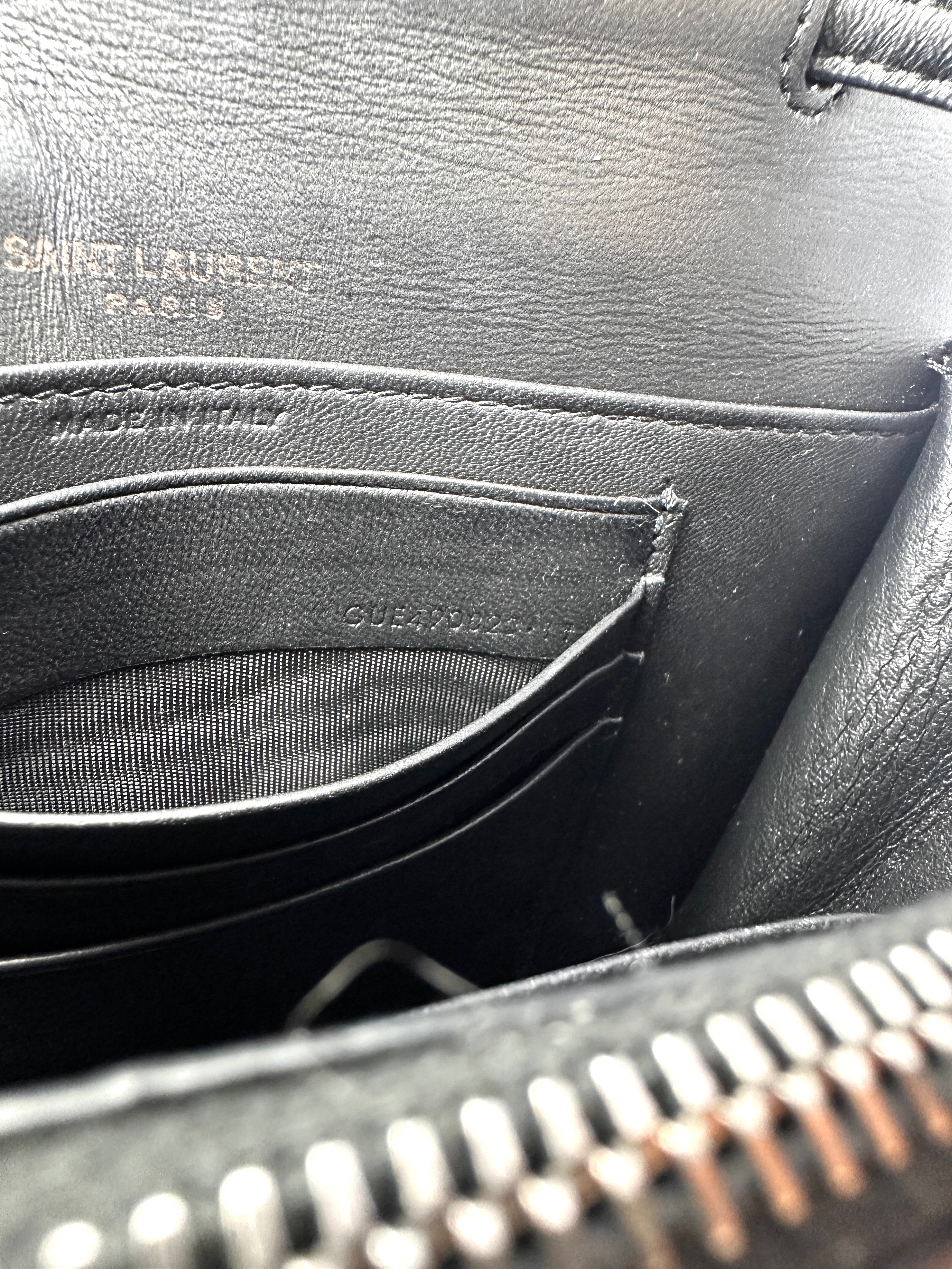 Saint Laurent Kate Zebra Print Leather Wallet On Chain SL271
