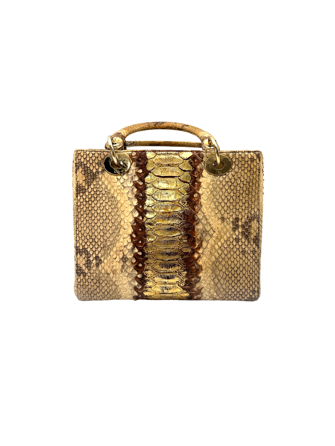 Christian Dior Lady Dior Python Leather Handle Bag DR835