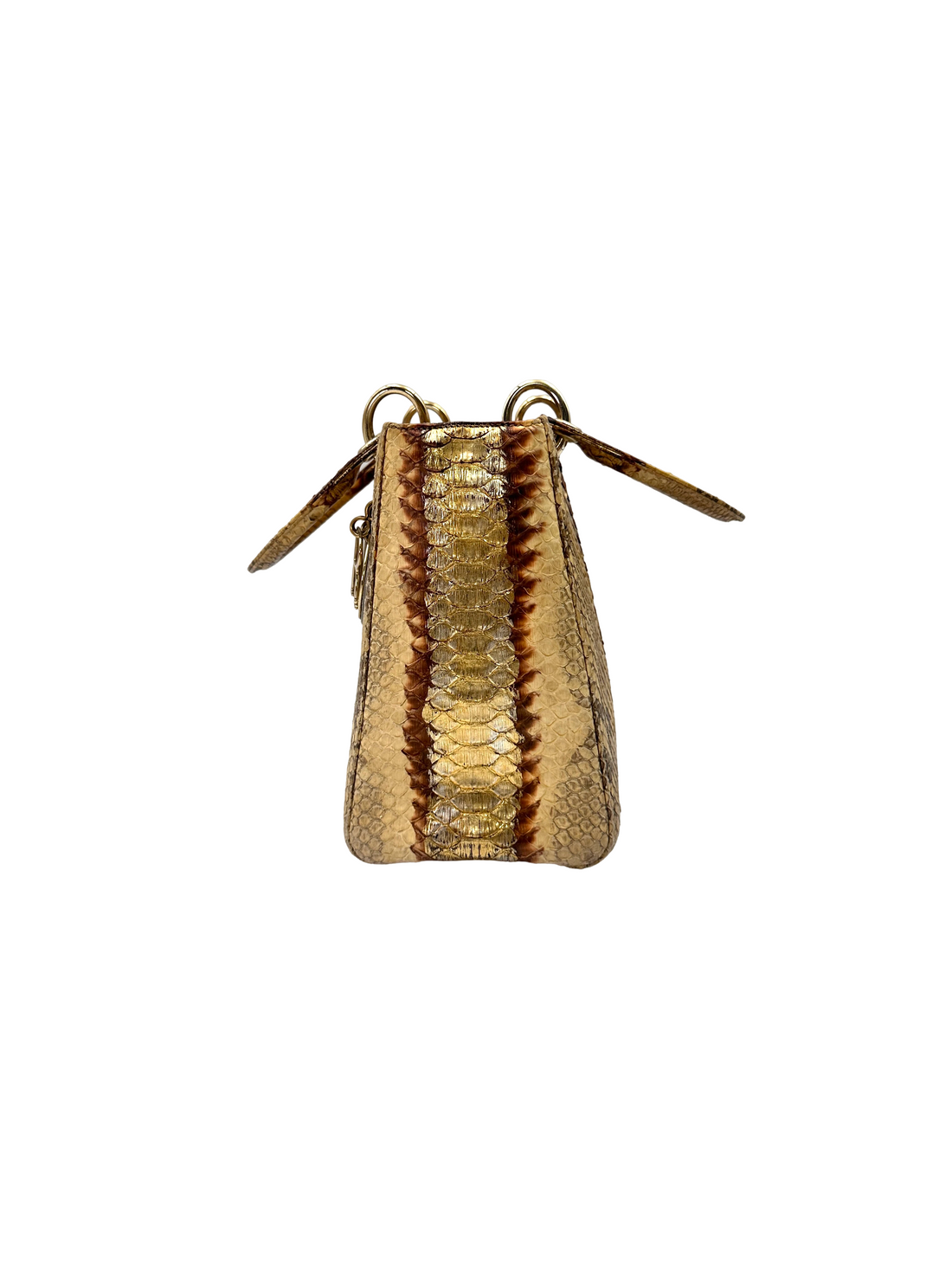 Christian Dior Lady Dior Python Leather Handle Bag DR835