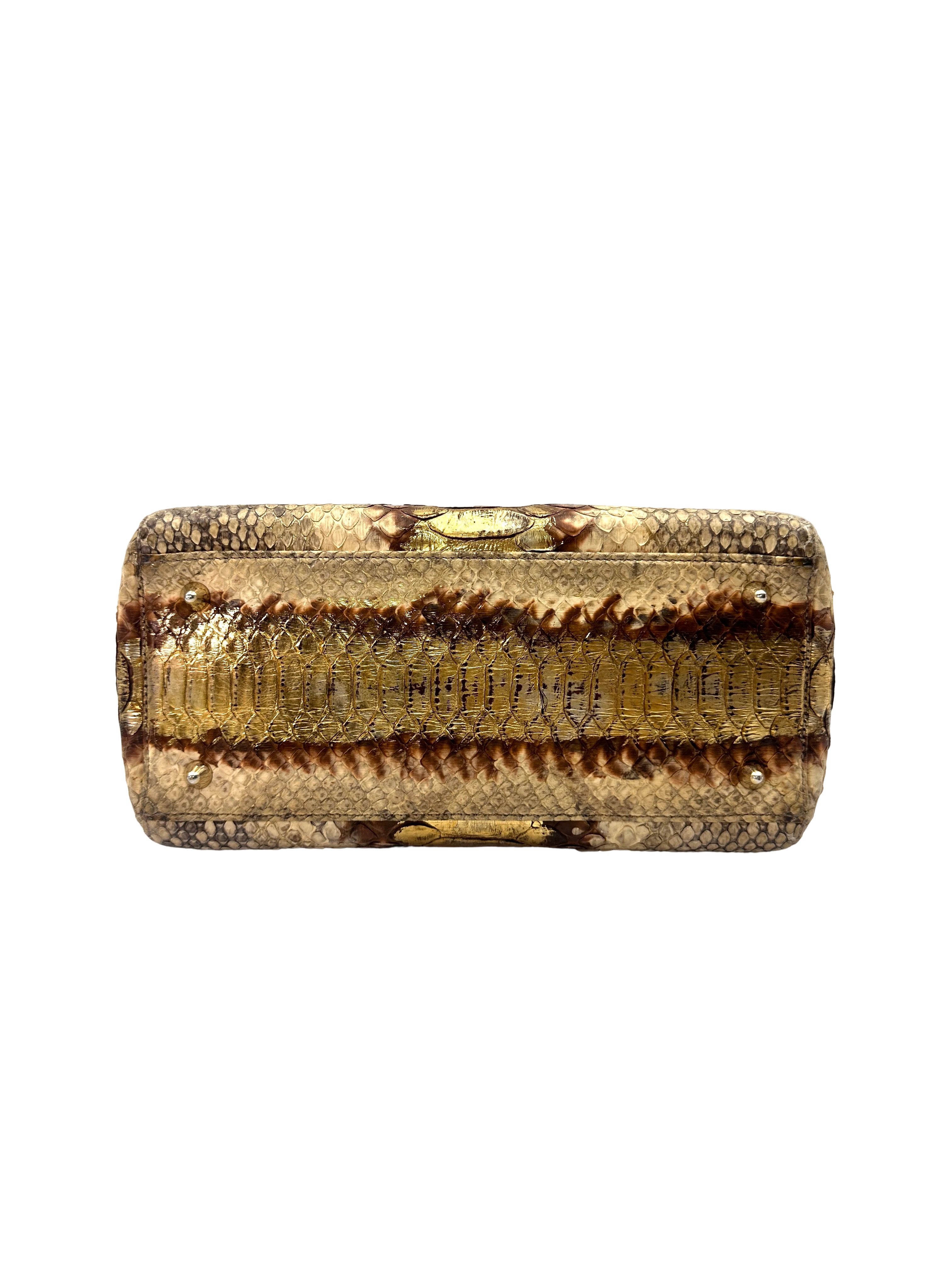 Christian Dior Lady Dior Python Leather Handle Bag DR835