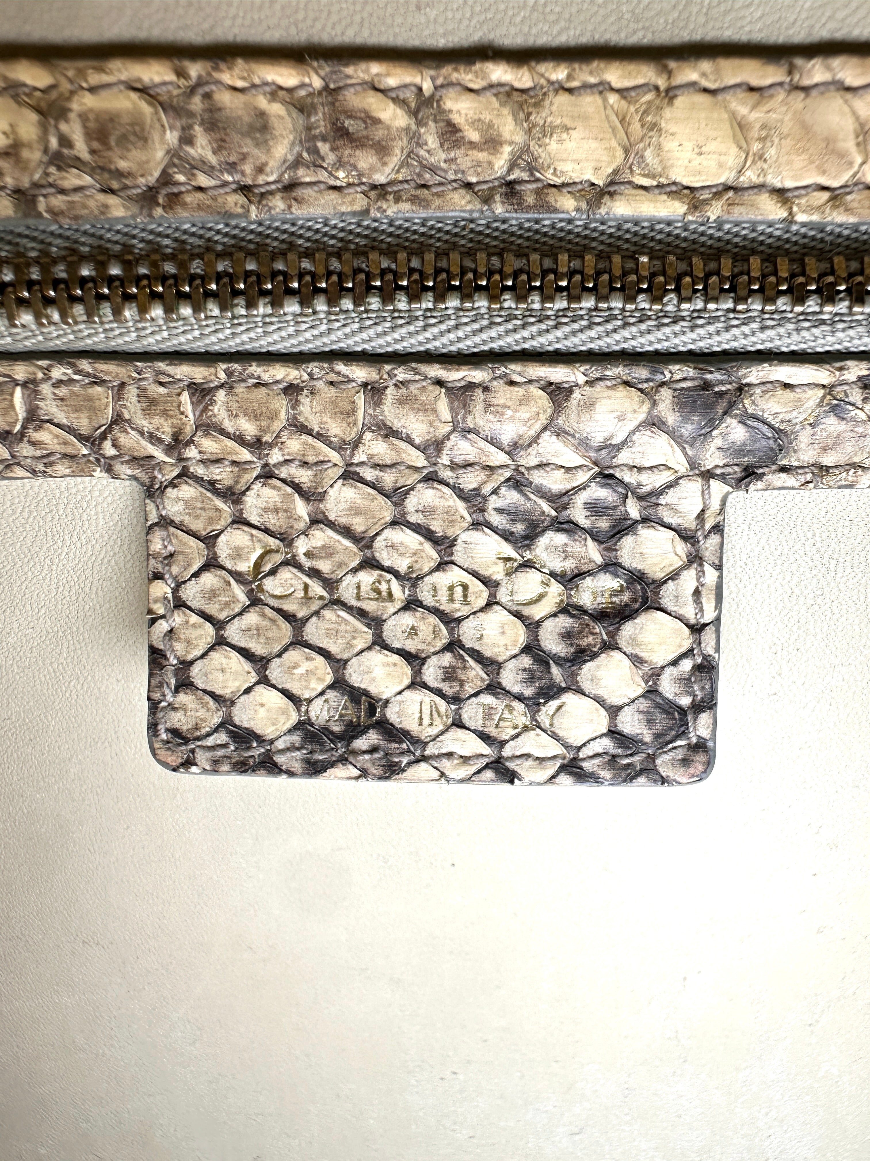 Christian Dior Lady Dior Python Leather Handle Bag DR835