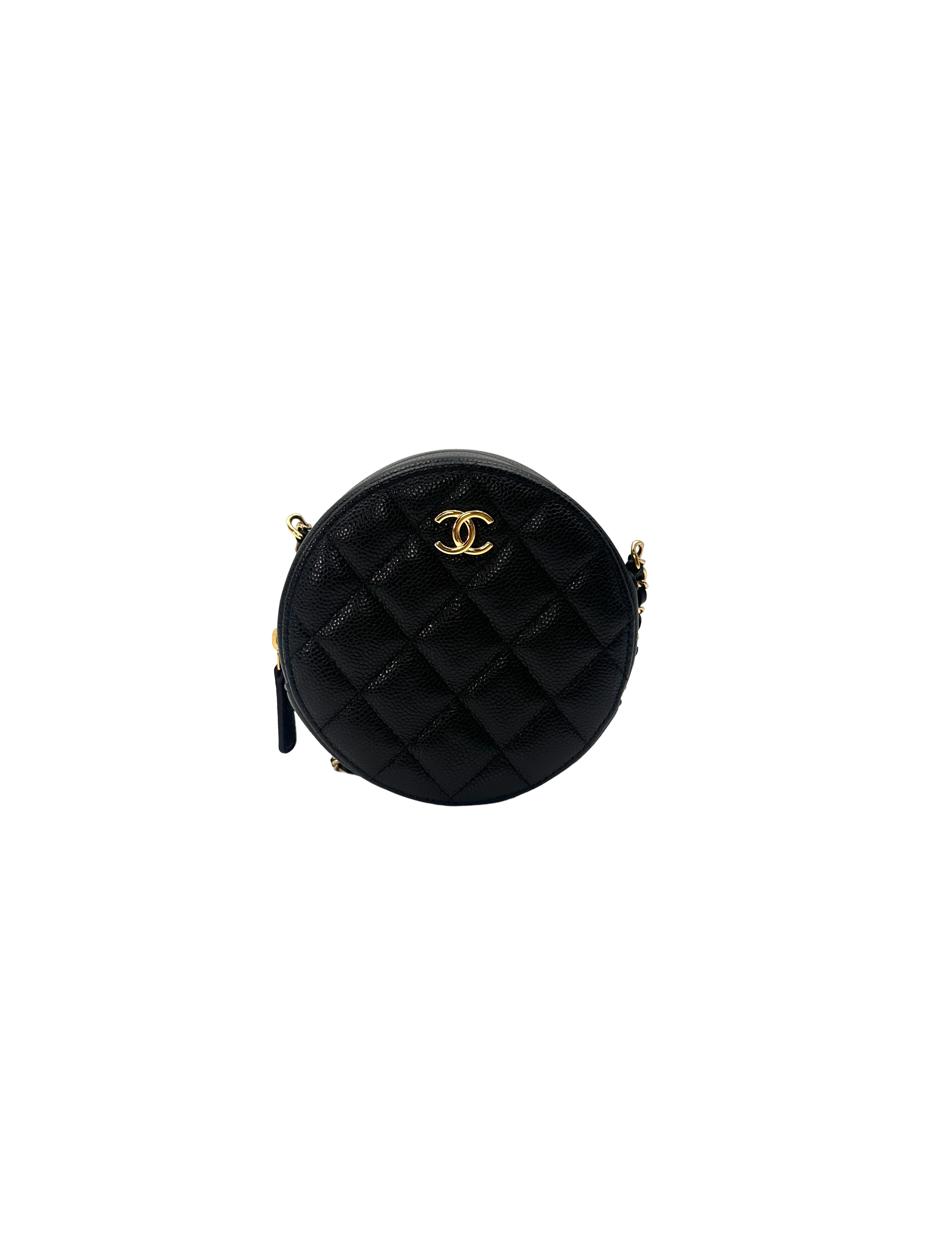 Chanel Black Quilted Leather Round Clutch(31***79) CC2315
