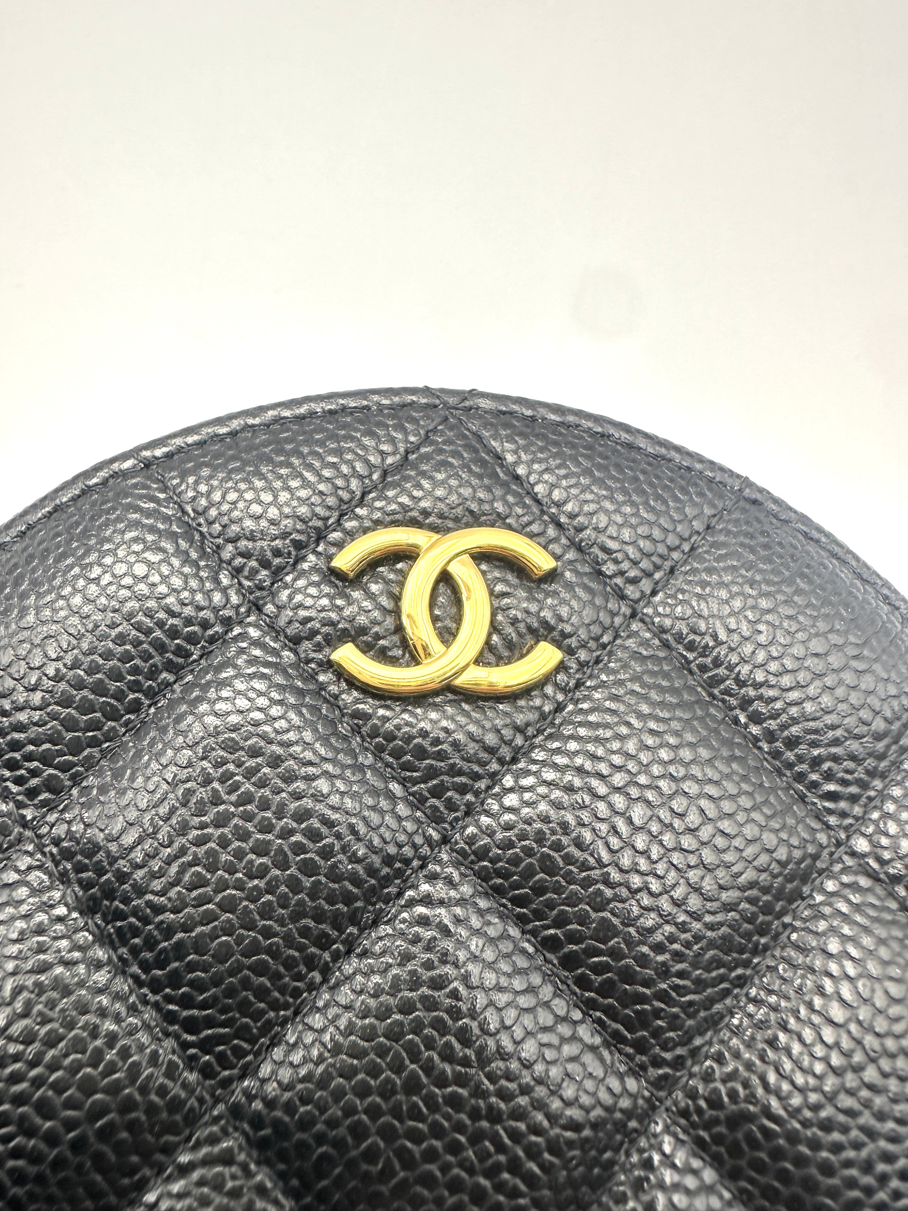 Chanel Black Quilted Leather Round Clutch(31***79) CC2315