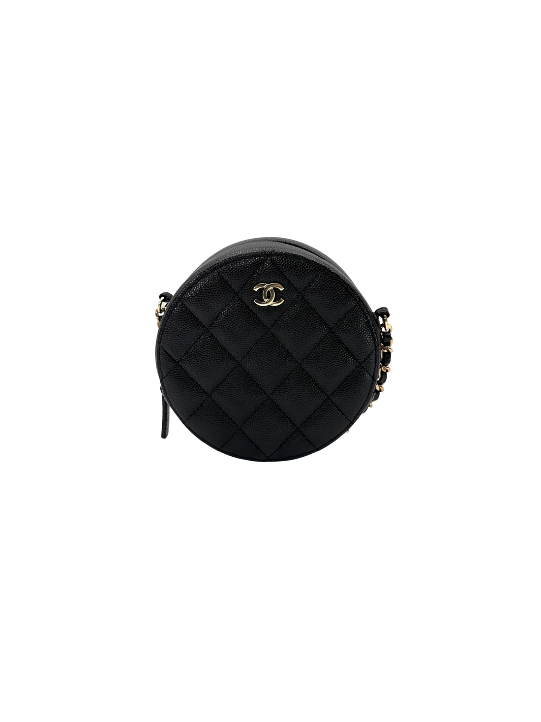 Chanel Black Quilted Leather Round Clutch(28***99) CC2316