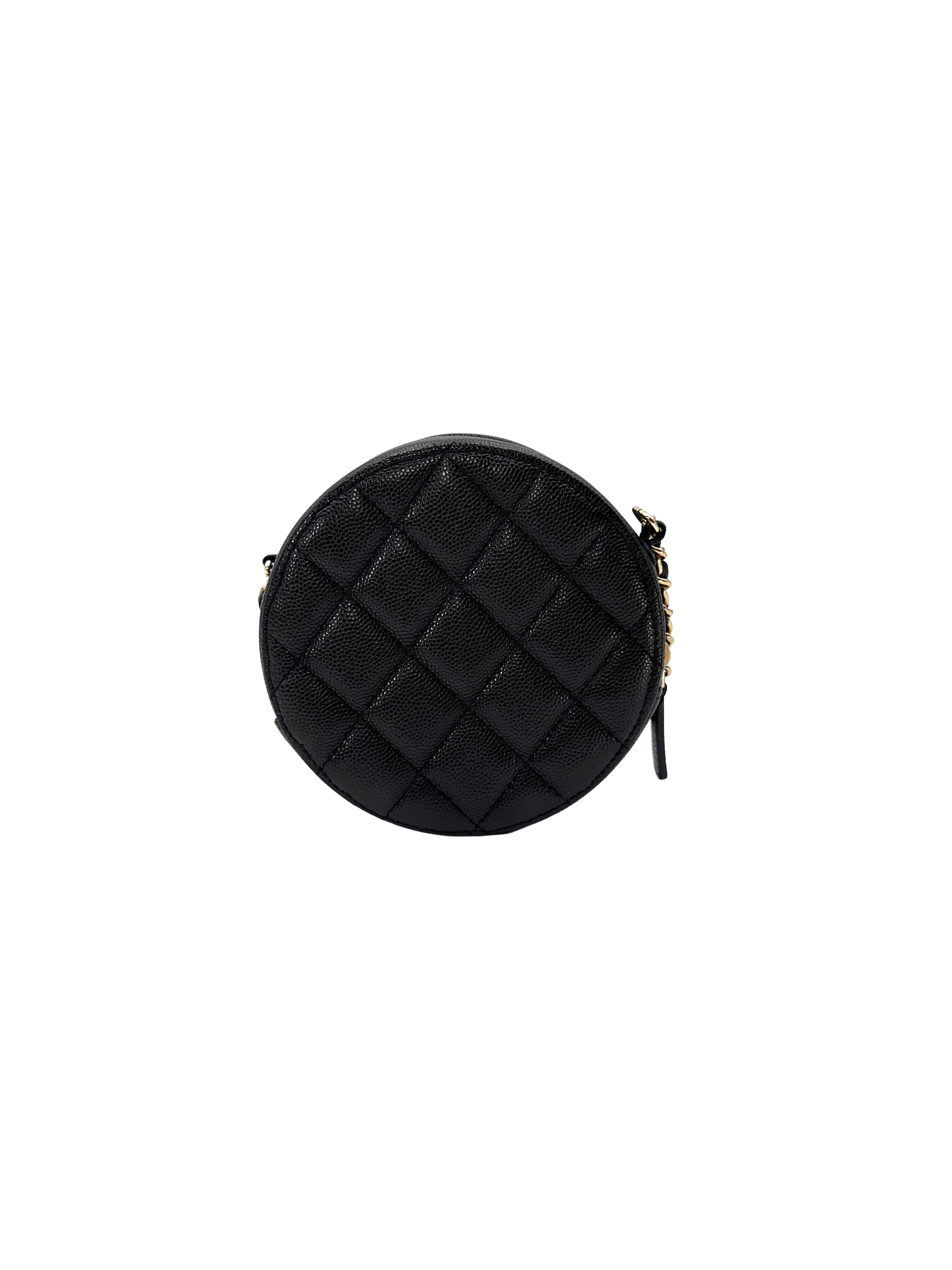 Chanel Black Quilted Leather Round Clutch(28***99) CC2316
