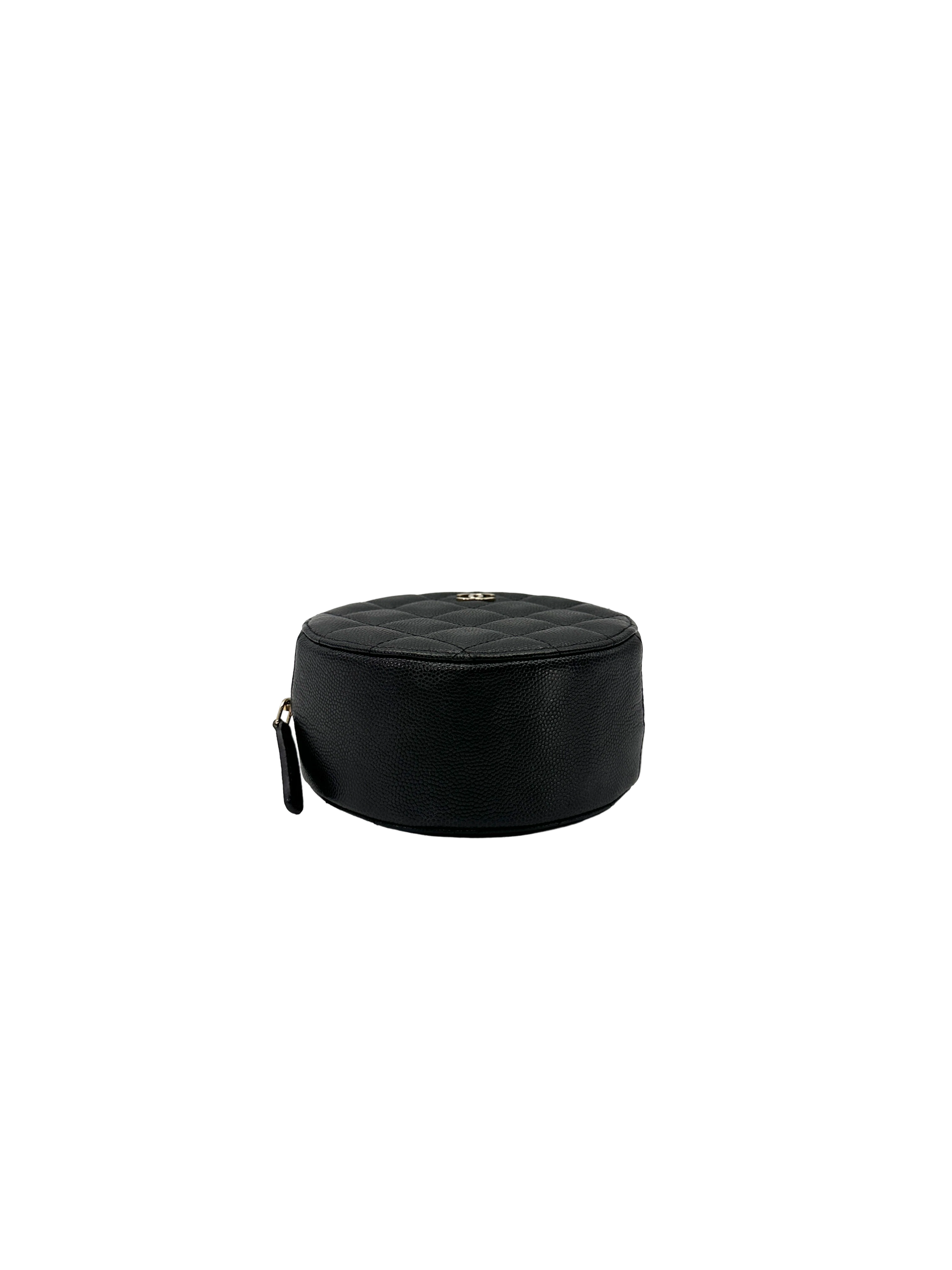 Chanel Black Quilted Leather Round Clutch(28***99) CC2316