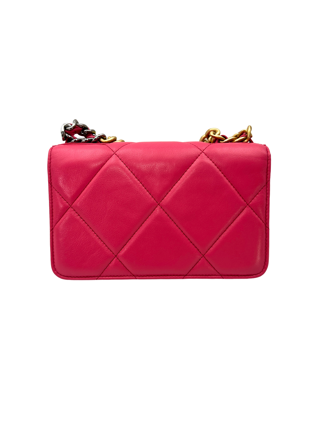 Chanel 19Bag Pink Quilted Leather Wallet On Chain(29***55) CC2314