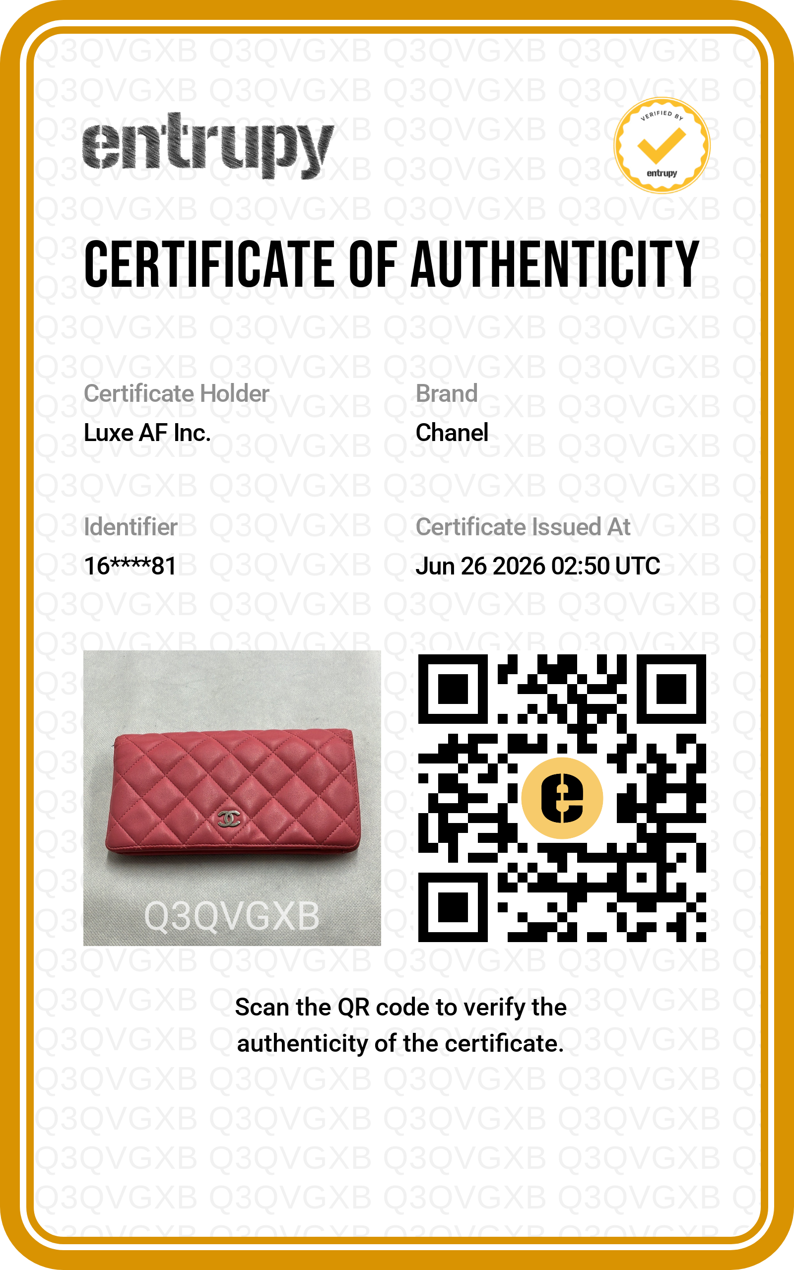 Chanel Pink Quilted Leather Long Wallet(16***81) CC2308
