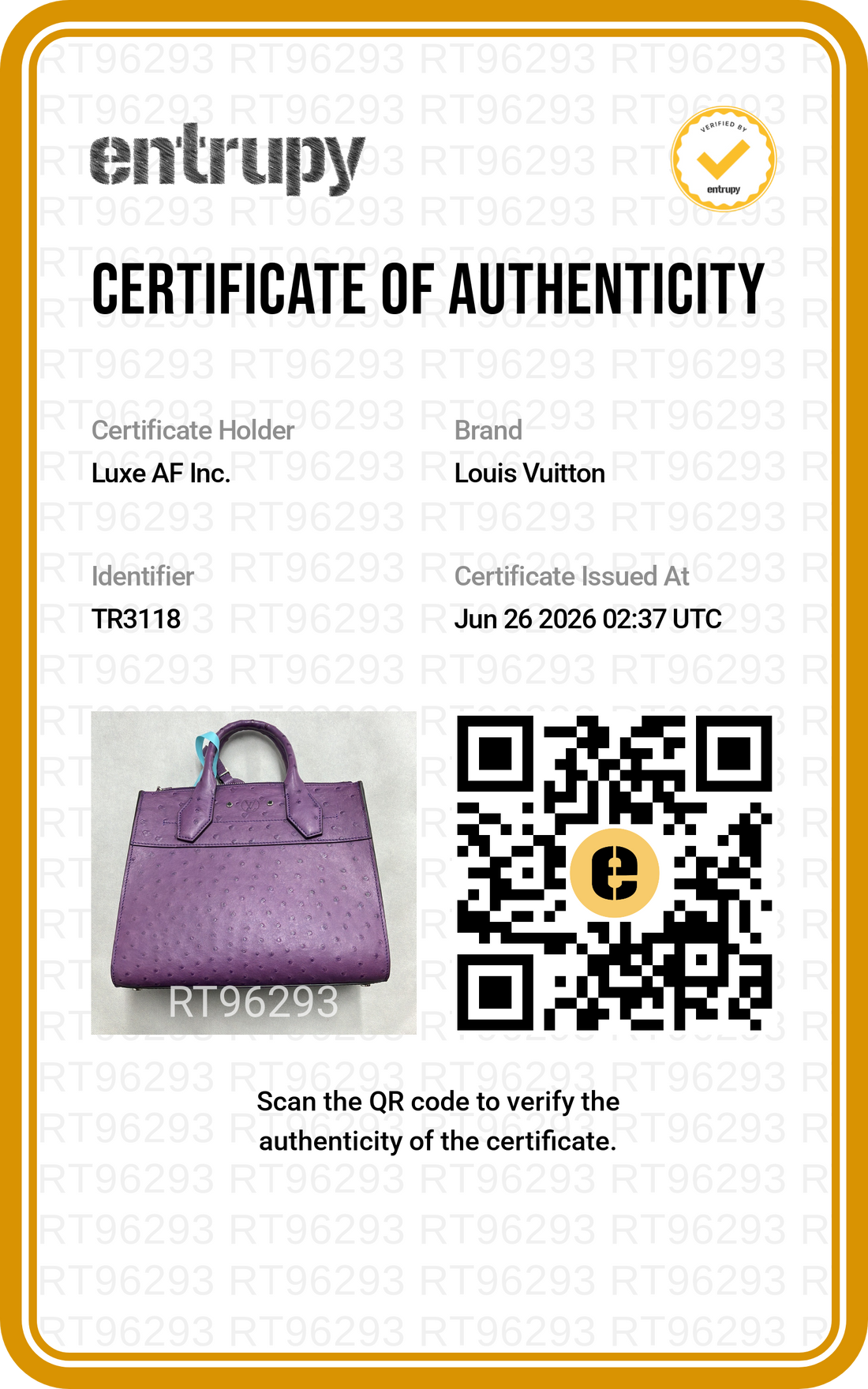 Louis Vuitton City Steamer Purple Ostrich Leather Handle Bag IRIS254