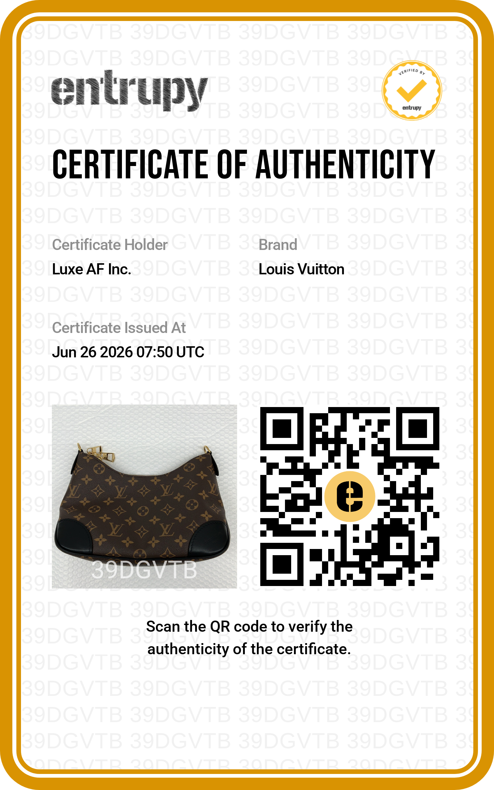 Louis Vuitton Bunlogne Monogram Canvas Shoulder Bag With Black Cowhide Leather Trim LV3173