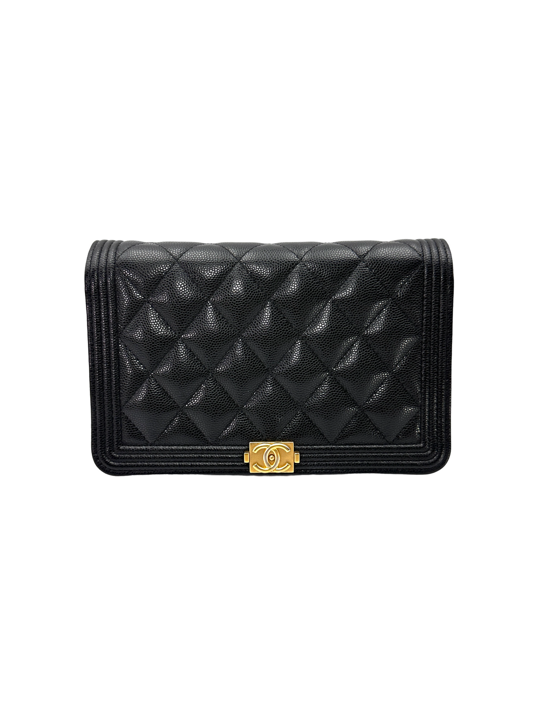 Chanel LeBoy Black Quilted Leather Wallet On Chain(29***40) CC2318