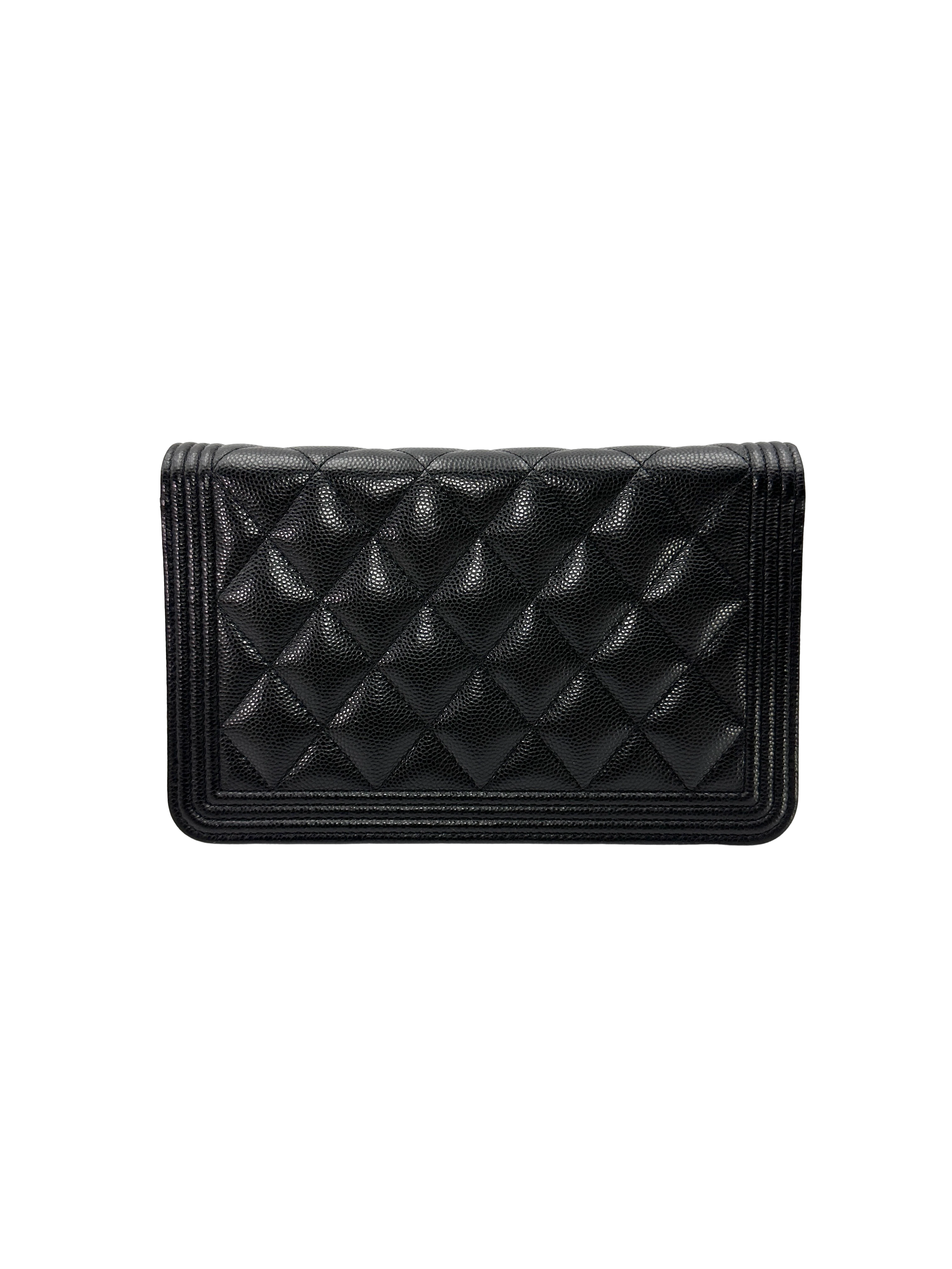 Chanel LeBoy Black Quilted Leather Wallet On Chain(29***40) CC2318