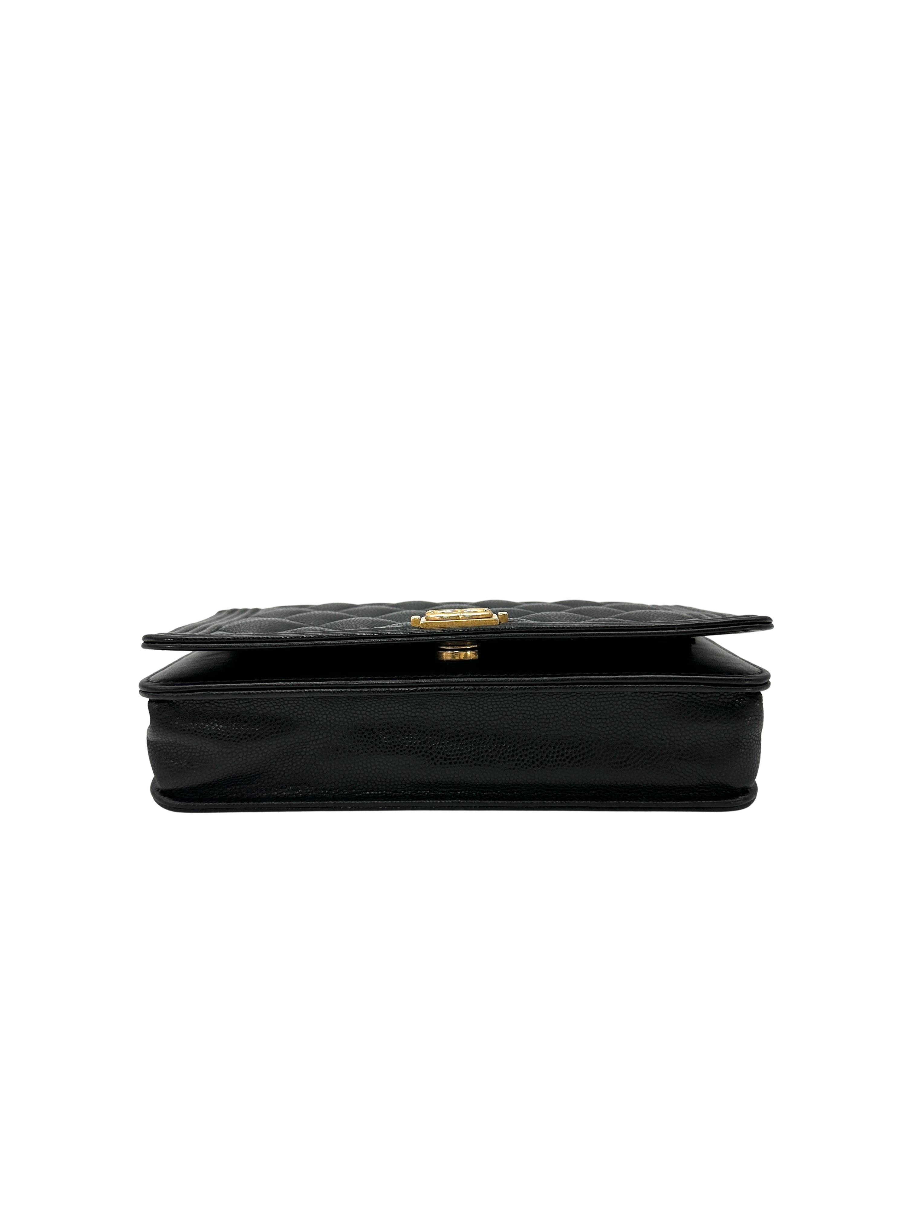 Chanel LeBoy Black Quilted Leather Wallet On Chain(29***40) CC2318