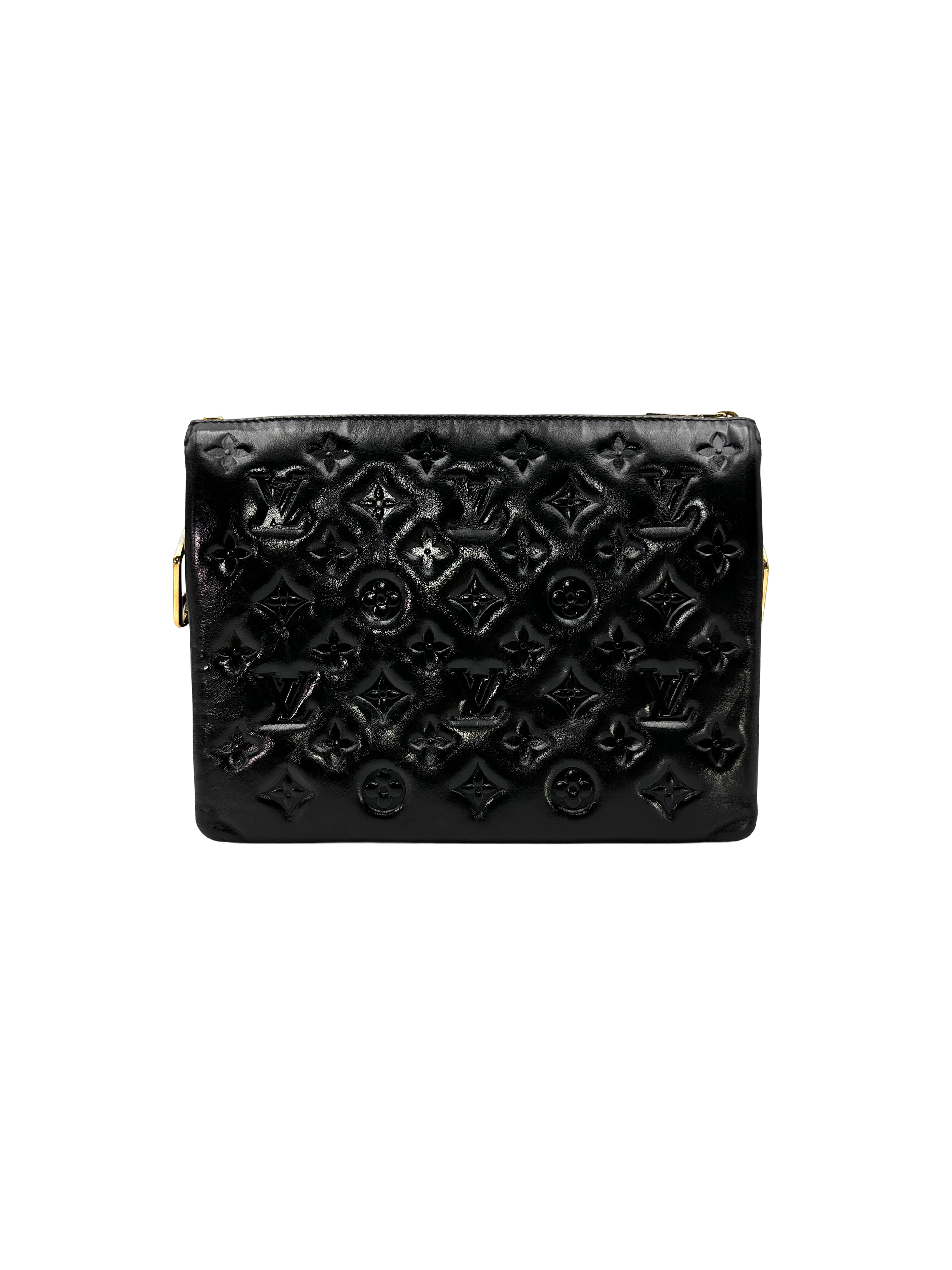 Louis Vuitton Coussin PM Black Monogram Embossed Leather Shoulder Bag LV3147