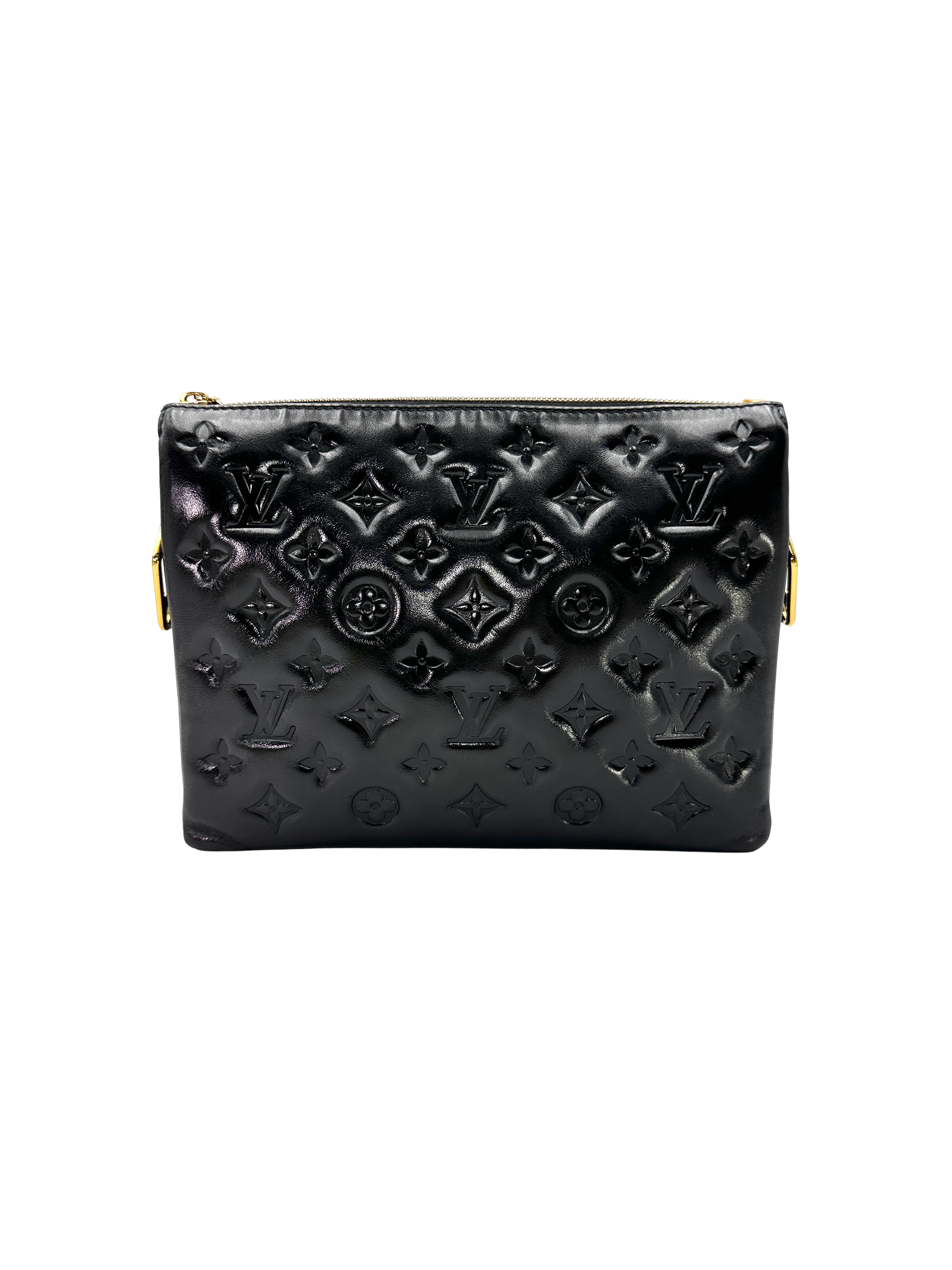 Louis Vuitton Coussin PM Black Monogram Embossed Leather Shoulder Bag LV3147