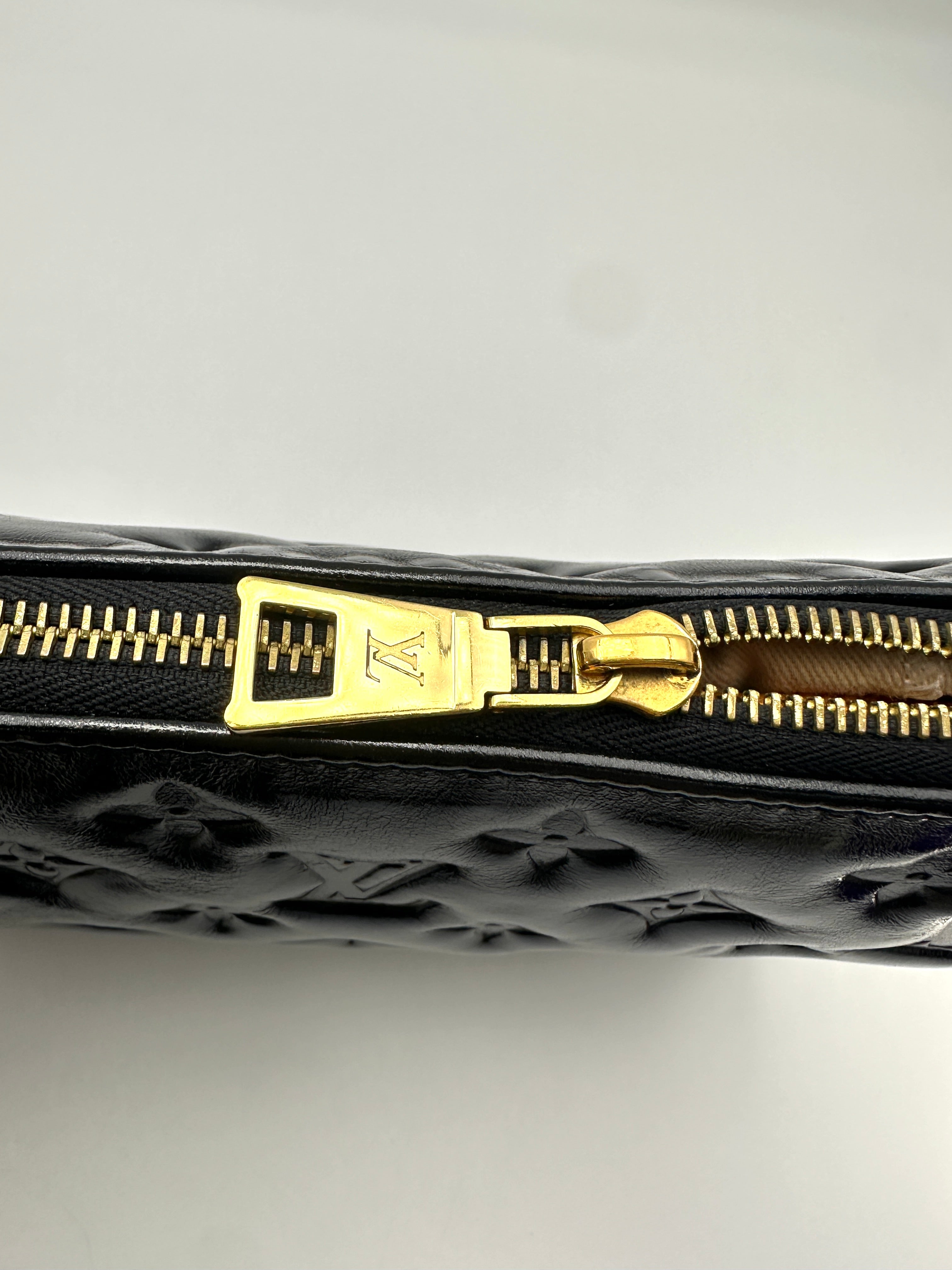 Louis Vuitton Coussin PM Black Monogram Embossed Leather Shoulder Bag LV3147